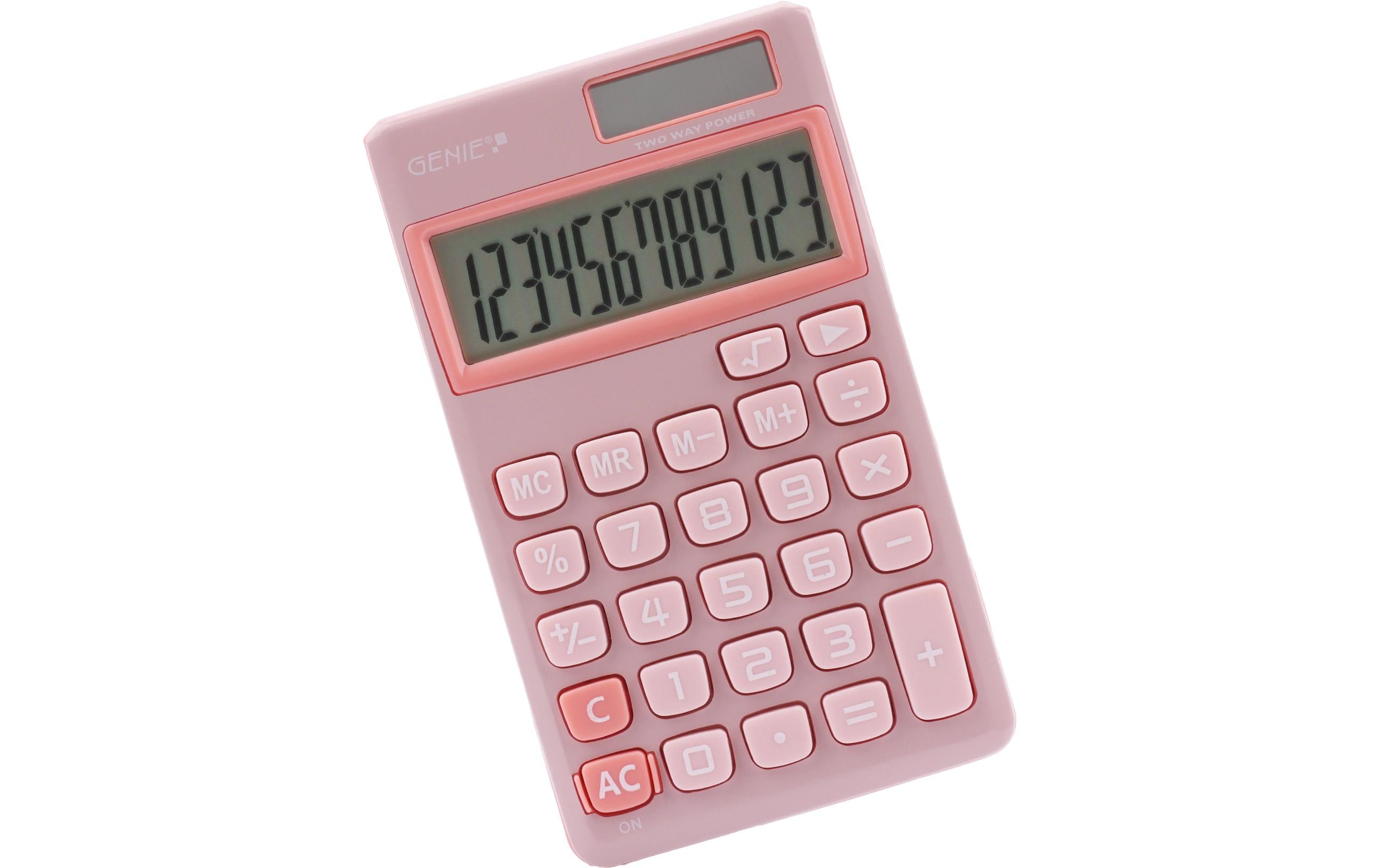 Genie Taschenrechner 212P pink 12-stelliger Display