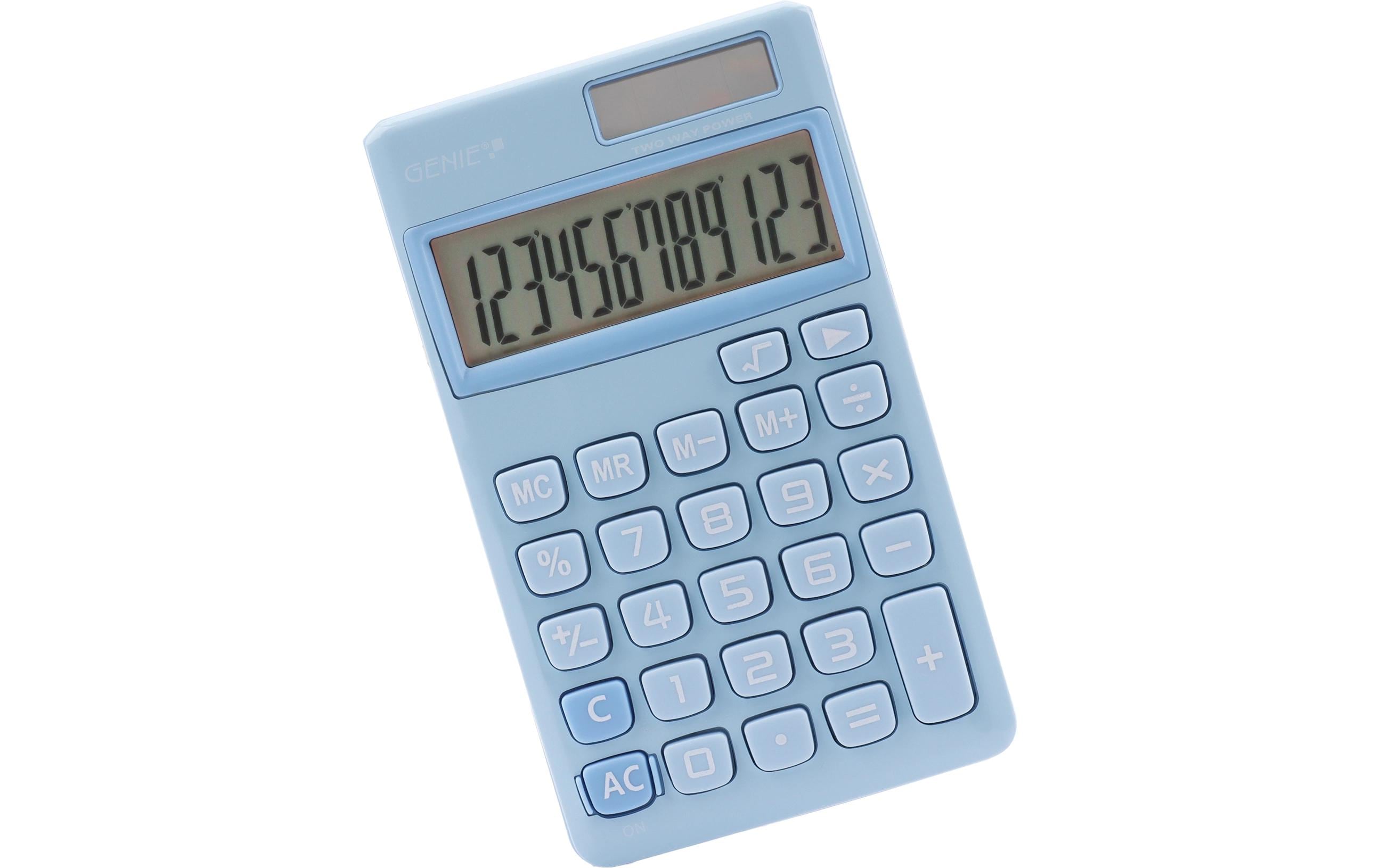 Genie Taschenrechner 212B blau 12-stelliger Display