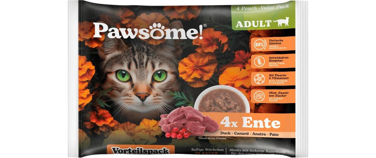 Pawsome Cat Superfood Adult Ente 4x85g