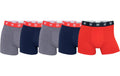 CR7 Unterhosen Grau/Navy/Rot 5er Pack, L