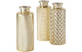Boltze Vase Adore 1 Stück assortiert H 13 cm, Glas, Gold
