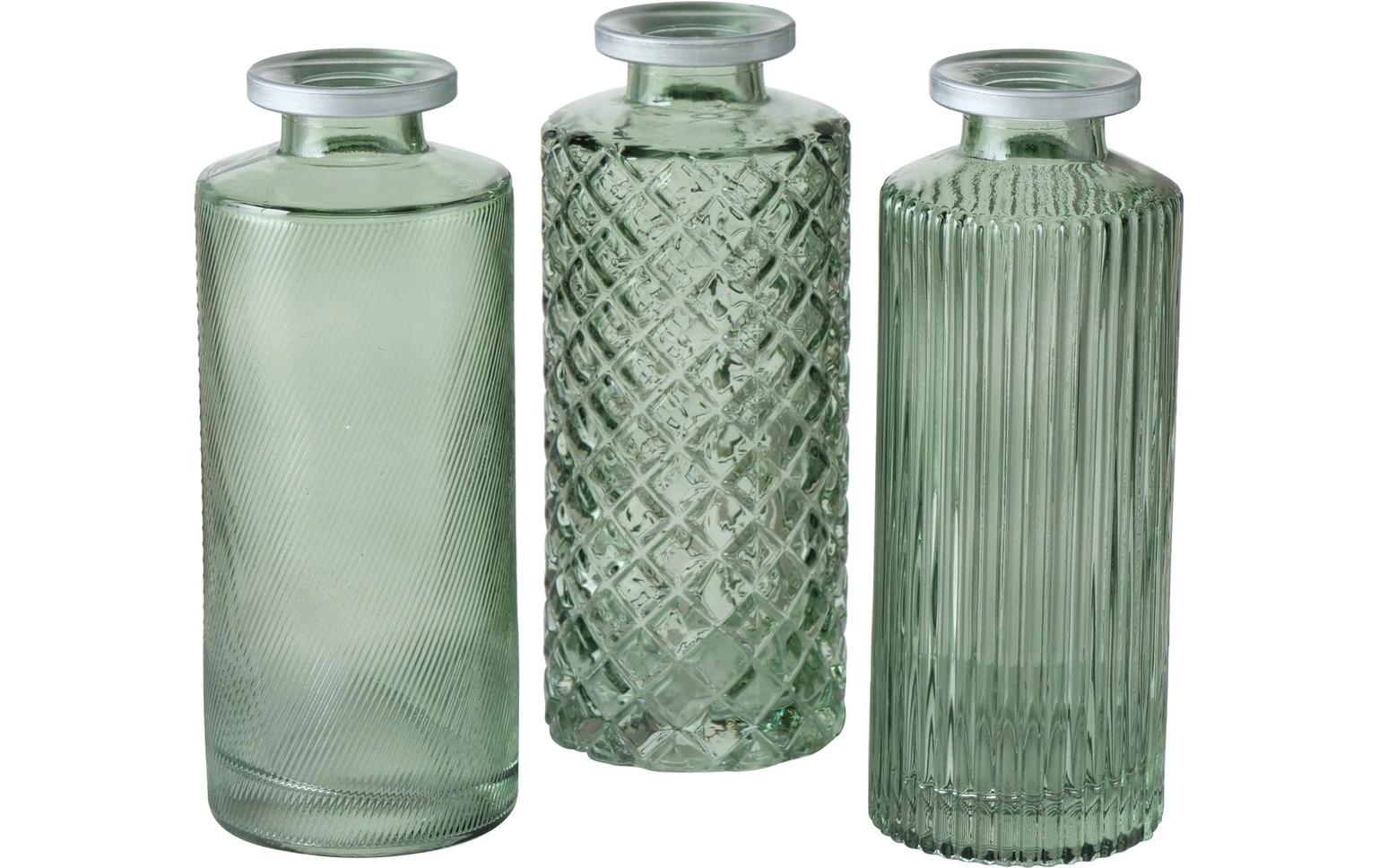 Boltze Vase Adore 1 Stück assortiert H 13 cm, Glas, Grün