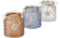 Boltze Windlicht Marano 1 Stück, Assortiert Blau/Beige oder Weiss