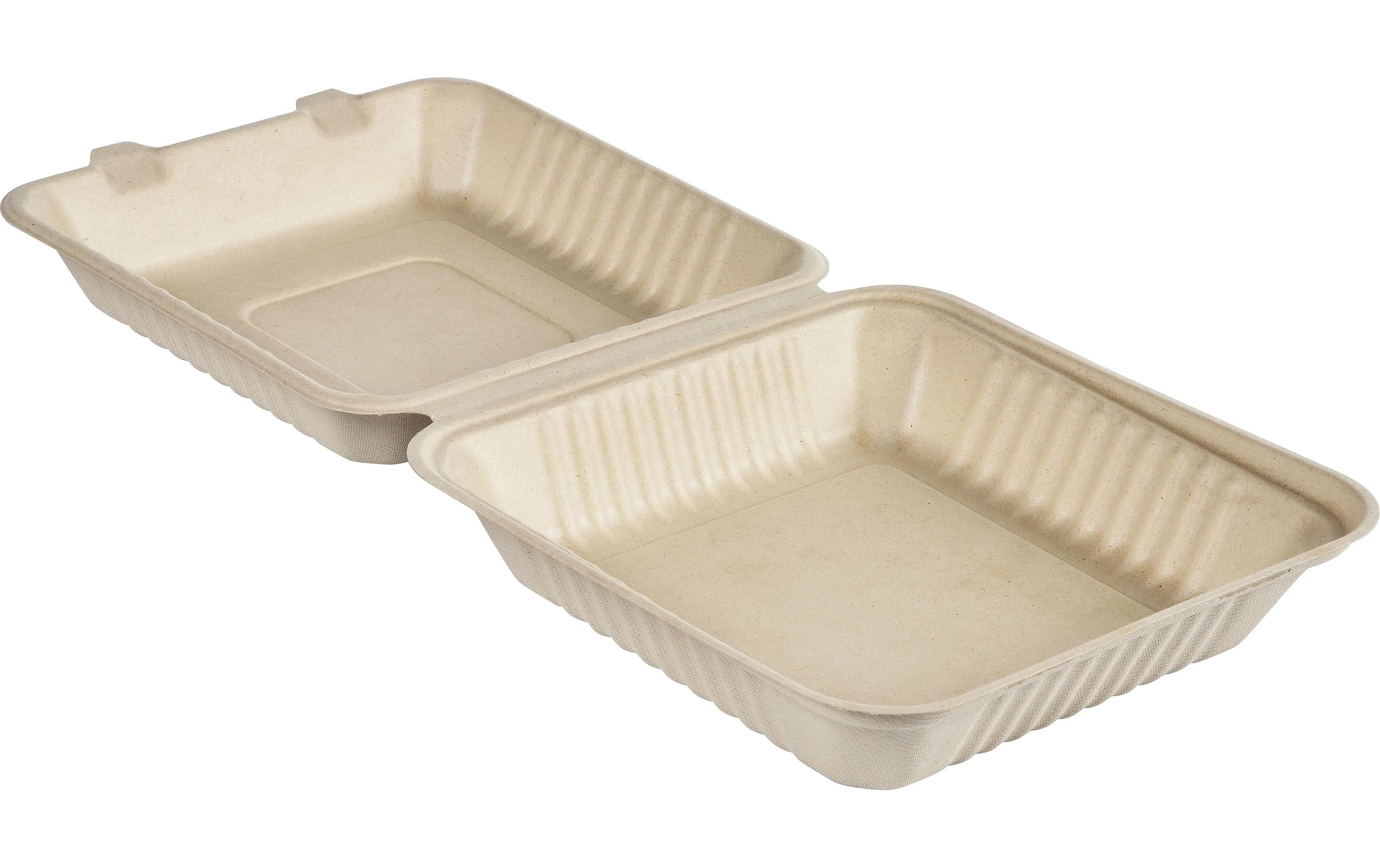 Duni Box Hinged Bagasse braun 1200ml, 50 Stk. Mit Deckel