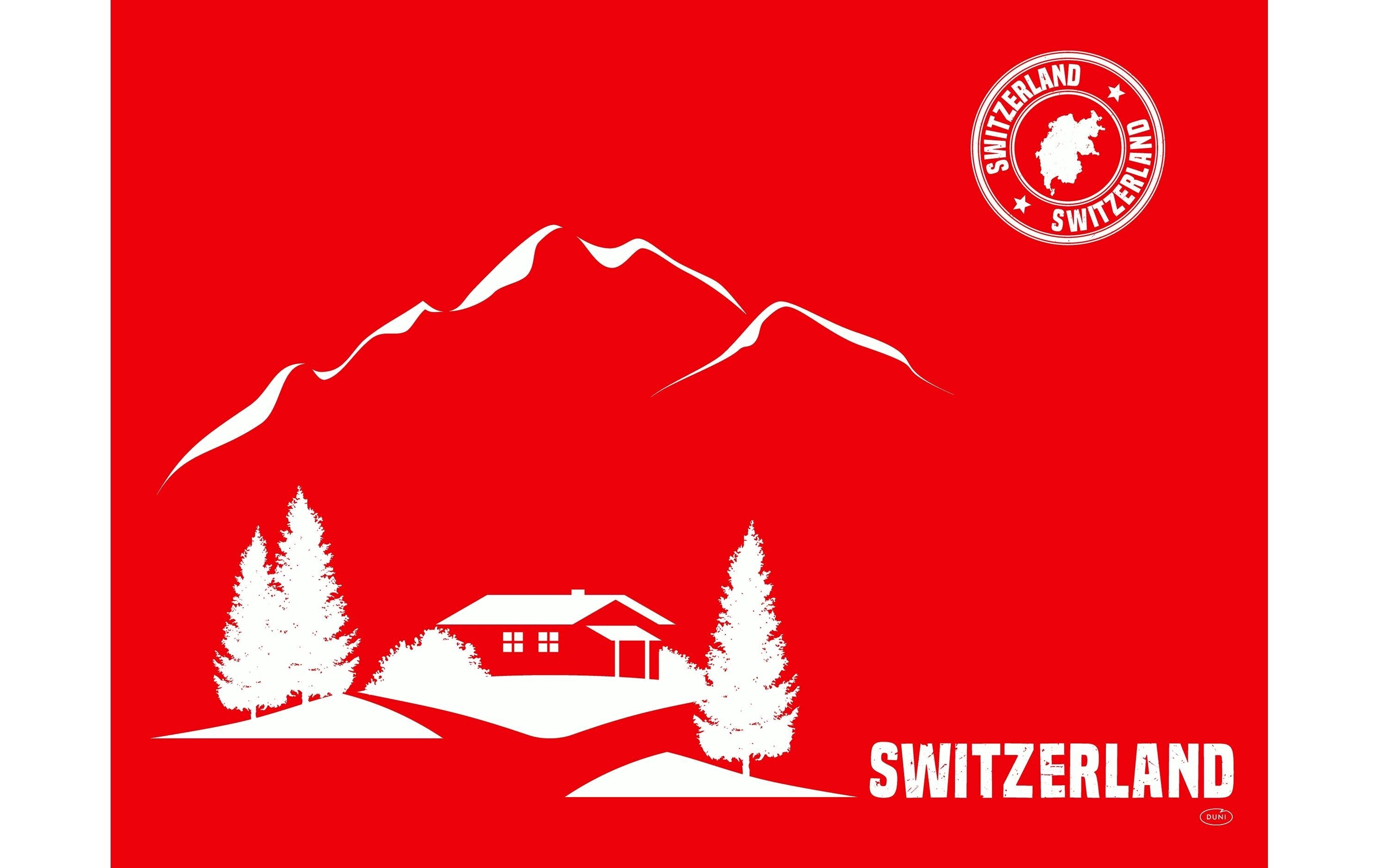 Duni Tischset Bio DC Swiss rot weiss 30x40cm, 100 Stk.