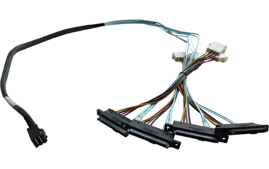 Highpoint SFF-8643-4xSFF-8482, 1m für Anschluss bis zu 4 SAS-Festplatten