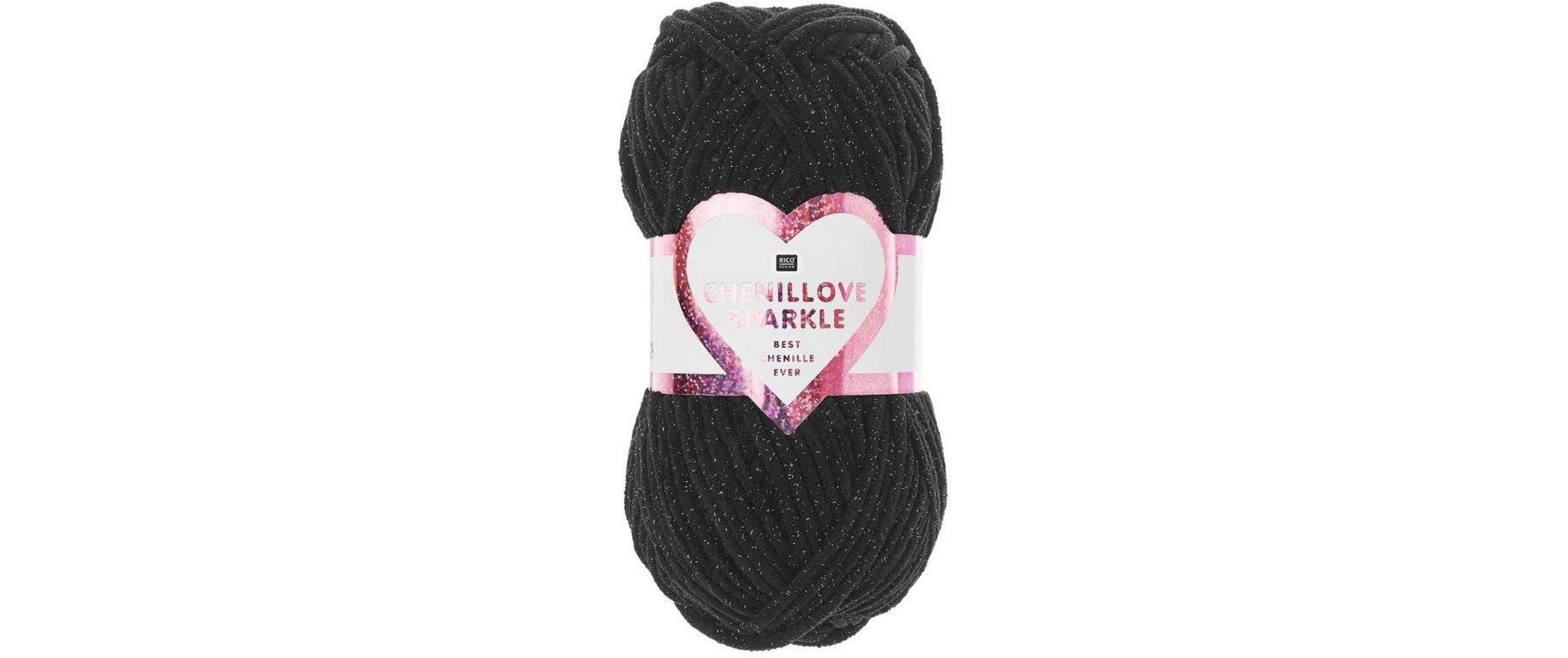 Rico Chenillove Sparkle schwarz 100% PES, 100g / 110m