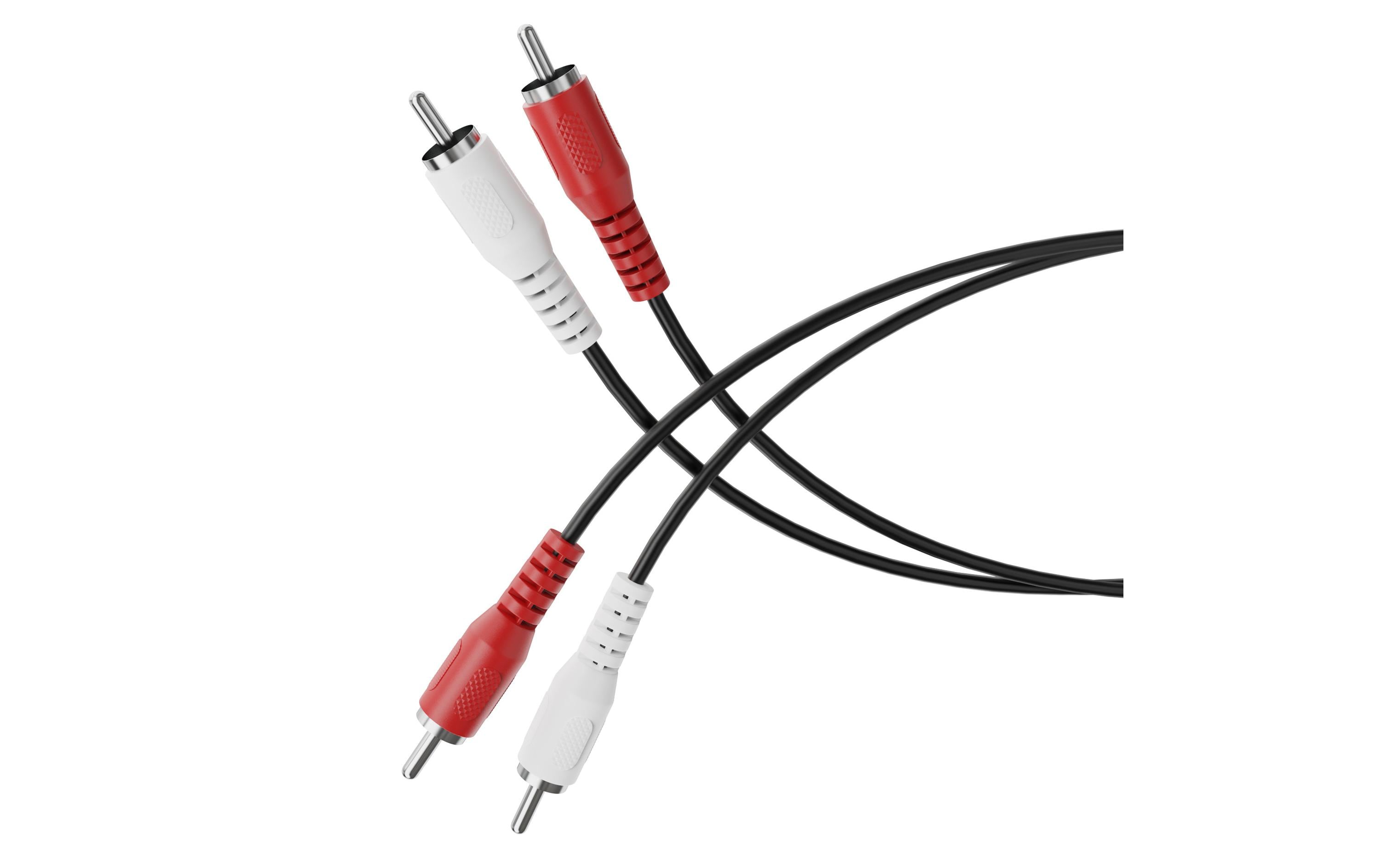 HDSupply 2x Cinch Stereo Audio Kabel, 2.5m schwarz, Stereo, Stecker - Stecker