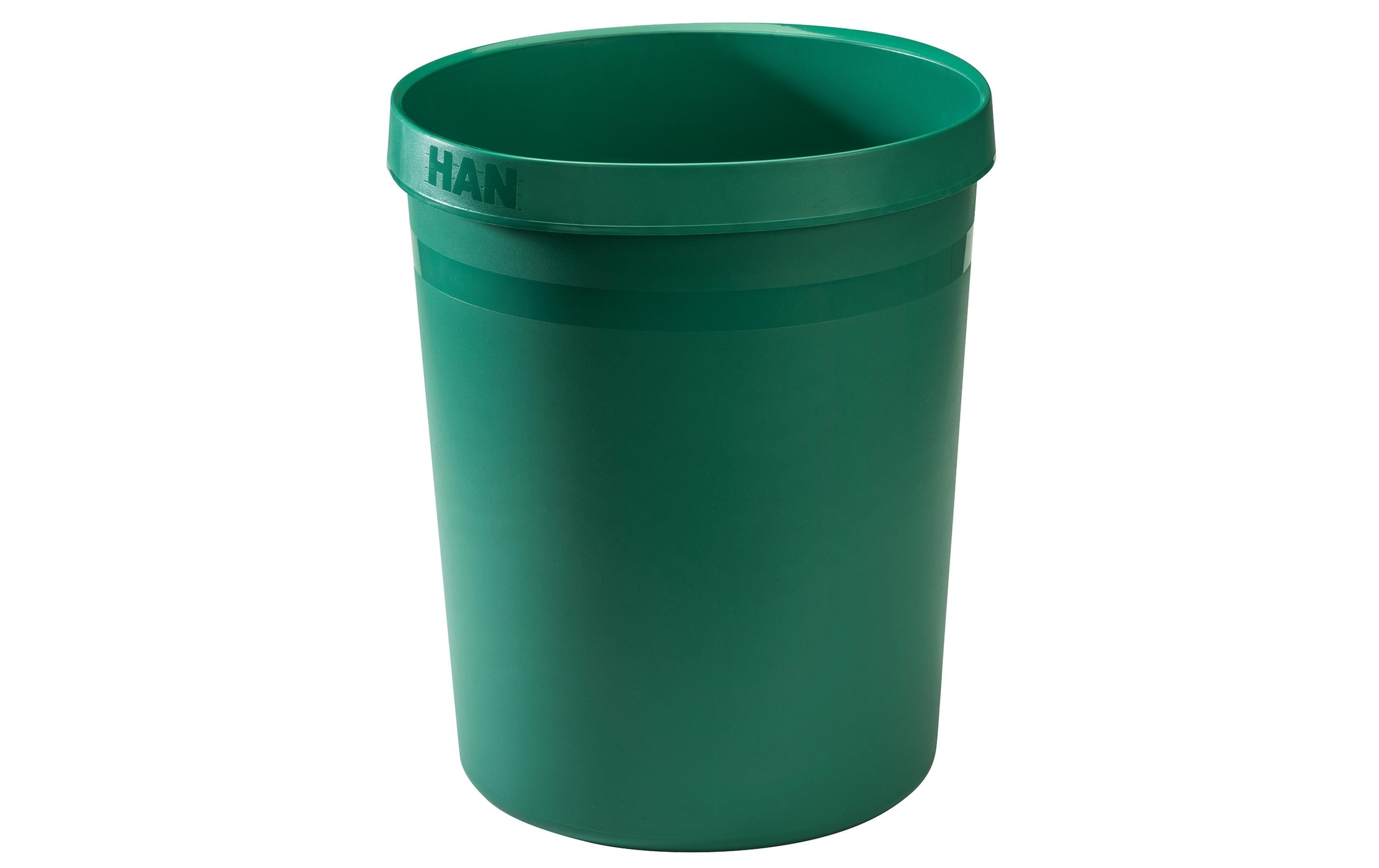 HAN Papierkorb KARMA öko 18 Liter, 2 Griffmulden, grün