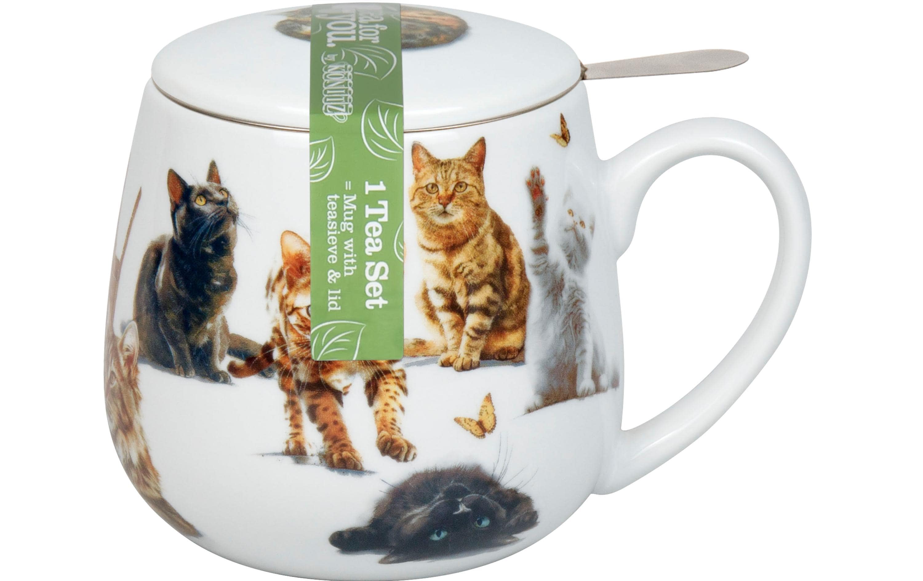 Könitz Tasse Tea for you Samtpfoten 400ml, H: 91mm, B: 132mm, D: 81mm