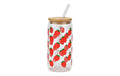 G. Wurm Trinkglas Erdbeere Glas, Bambus 500 ml