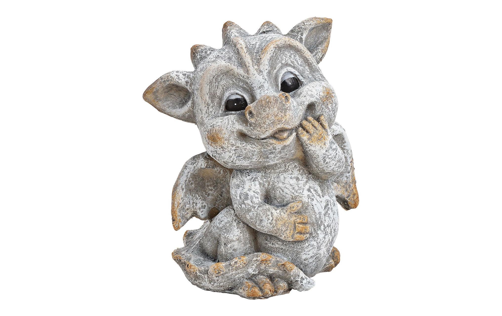 G. Wurm Ausfsteller Drache Polyresin, 12x17x9cm