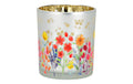 G. Wurm Windlicht Blumenwiese Glas, 9x10x9cm