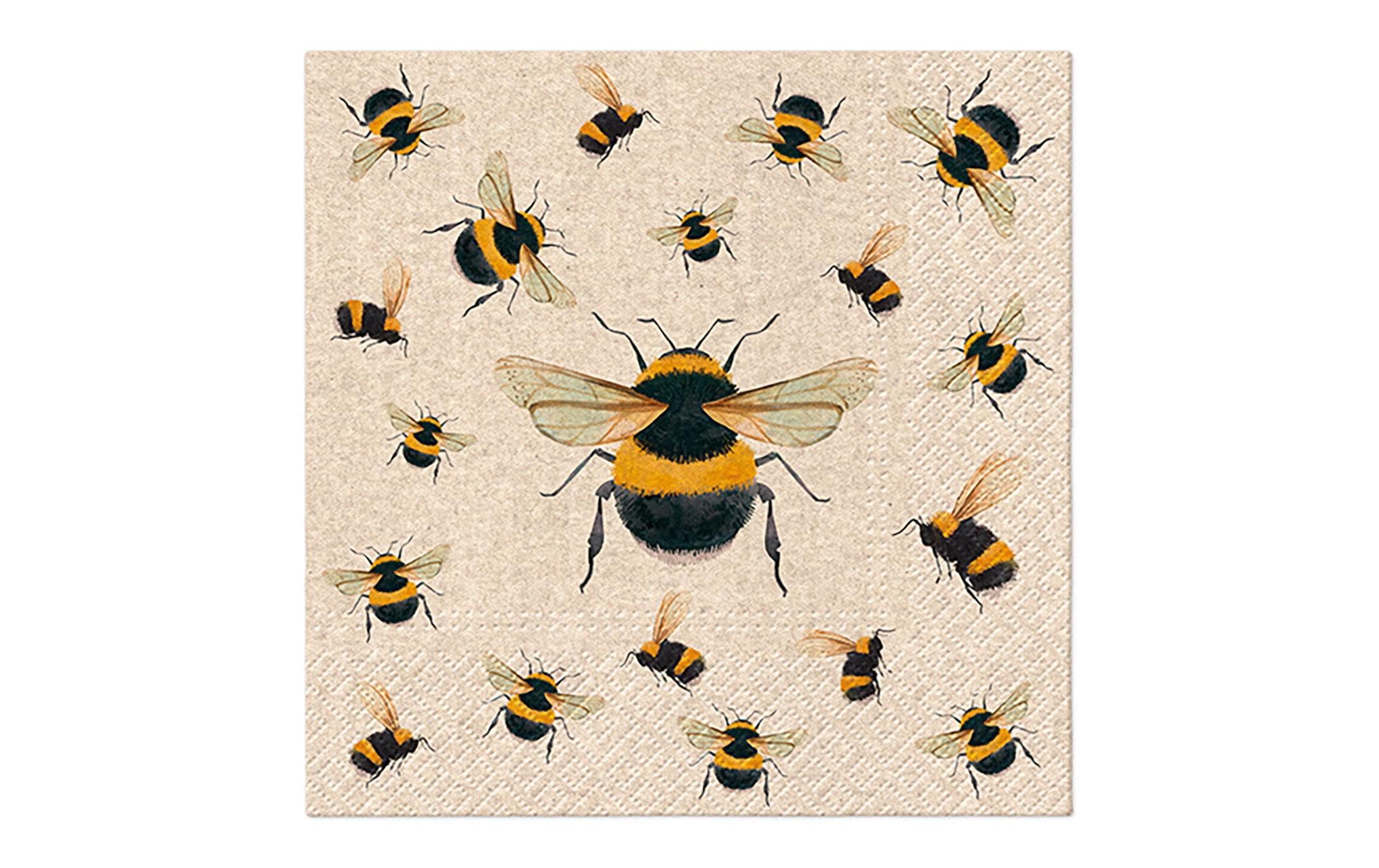 G. Wurm Serviette Biene 33x33cm, 3-lagig, 20 Stück