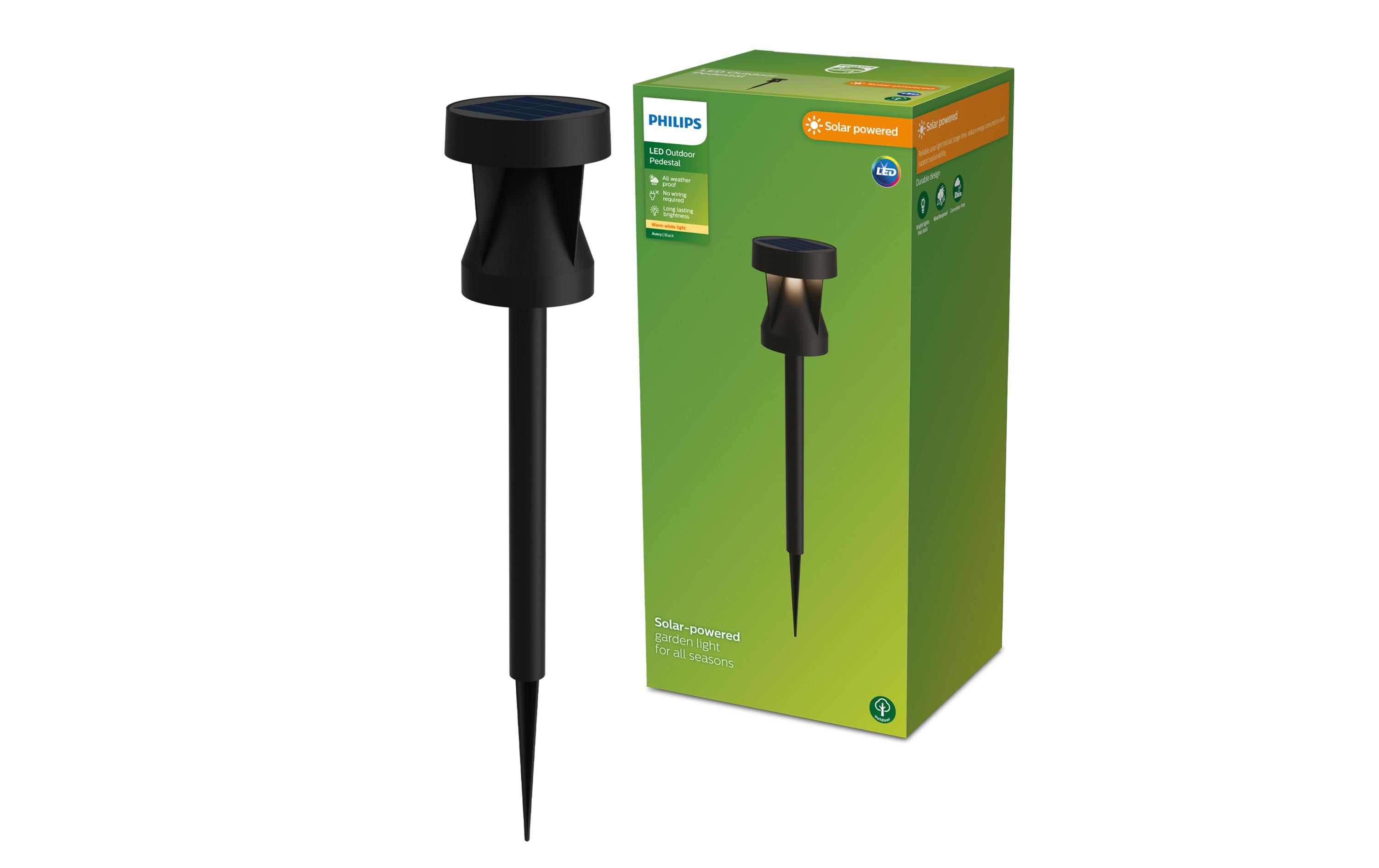 Philips Outdoor Sockelspiess Solar Avery 1.8W, 2700K, 200lm