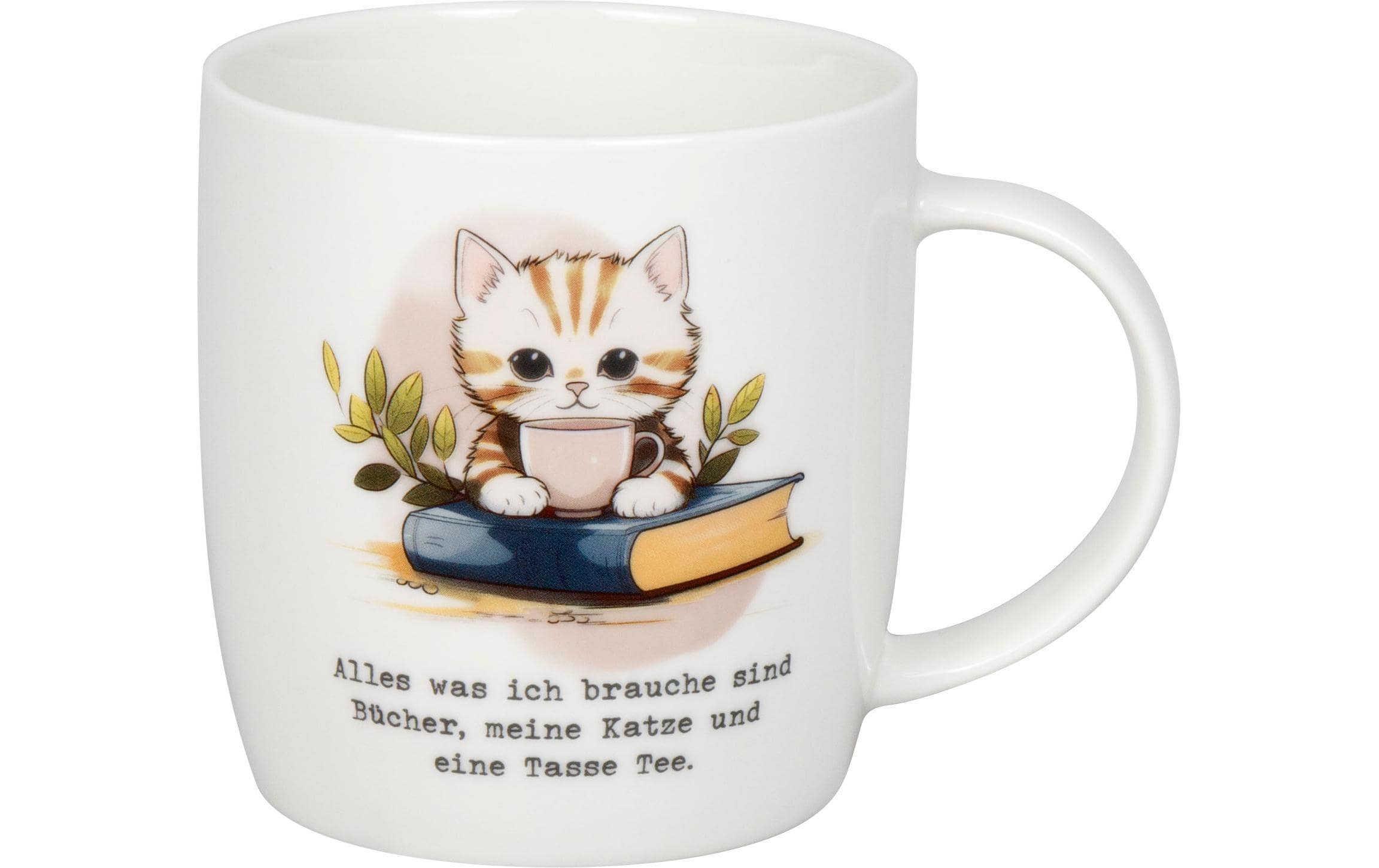 Könitz Becher Bücher, Katze & Tee 400ml, H: 92mm, B:123mm, D: 87mm