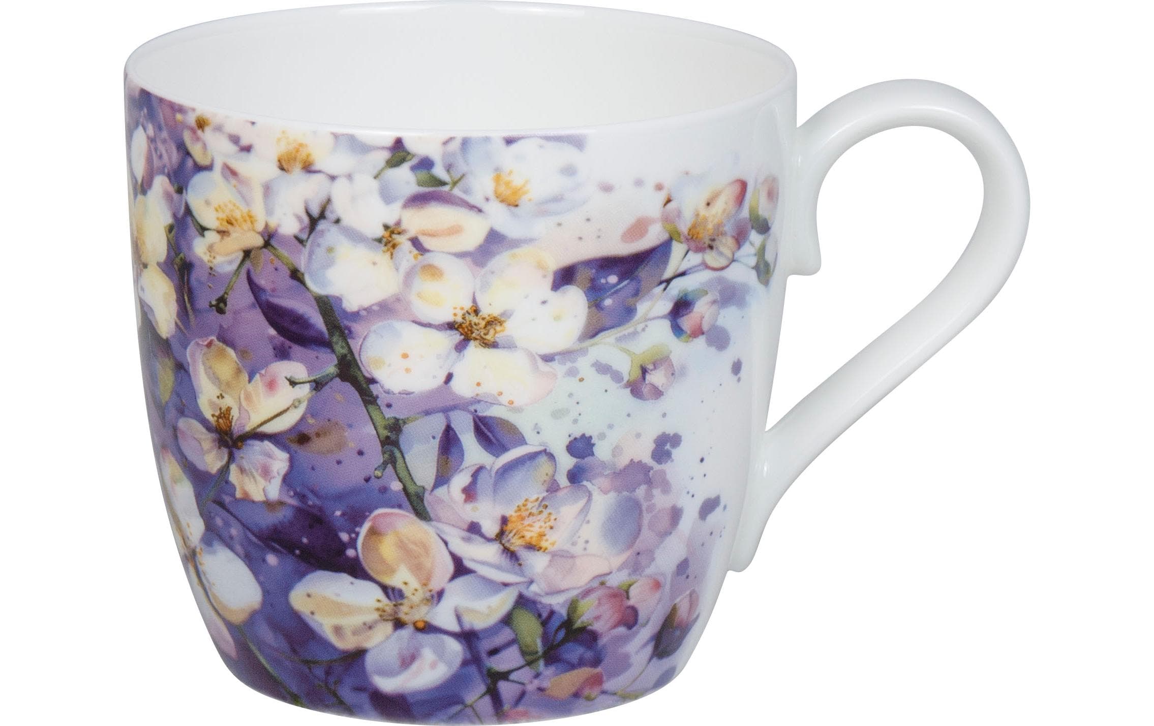 Könitz Bone China Becher Purple Blossoms 450ml, H: 88mm, B: 131mm, D: 97mm