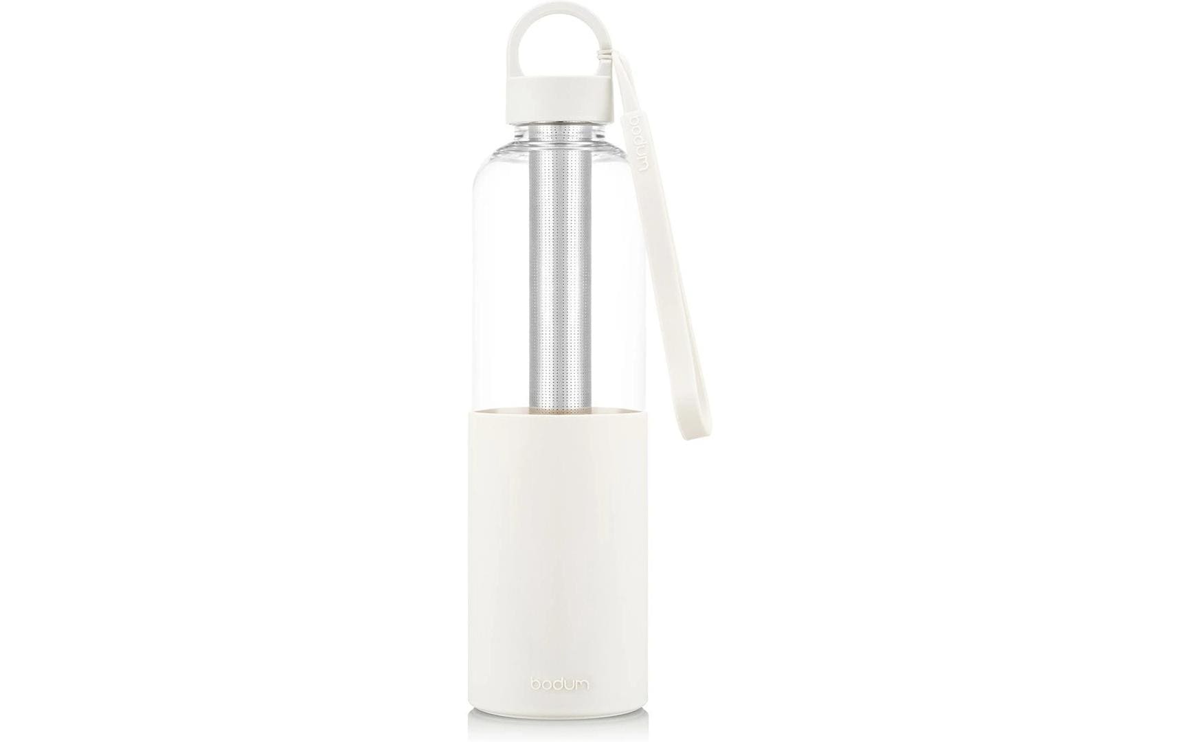 Bodum Wasserflasche Melior m. Edelstahlsieb Kunststoff cremefarben, 1.2 Liter