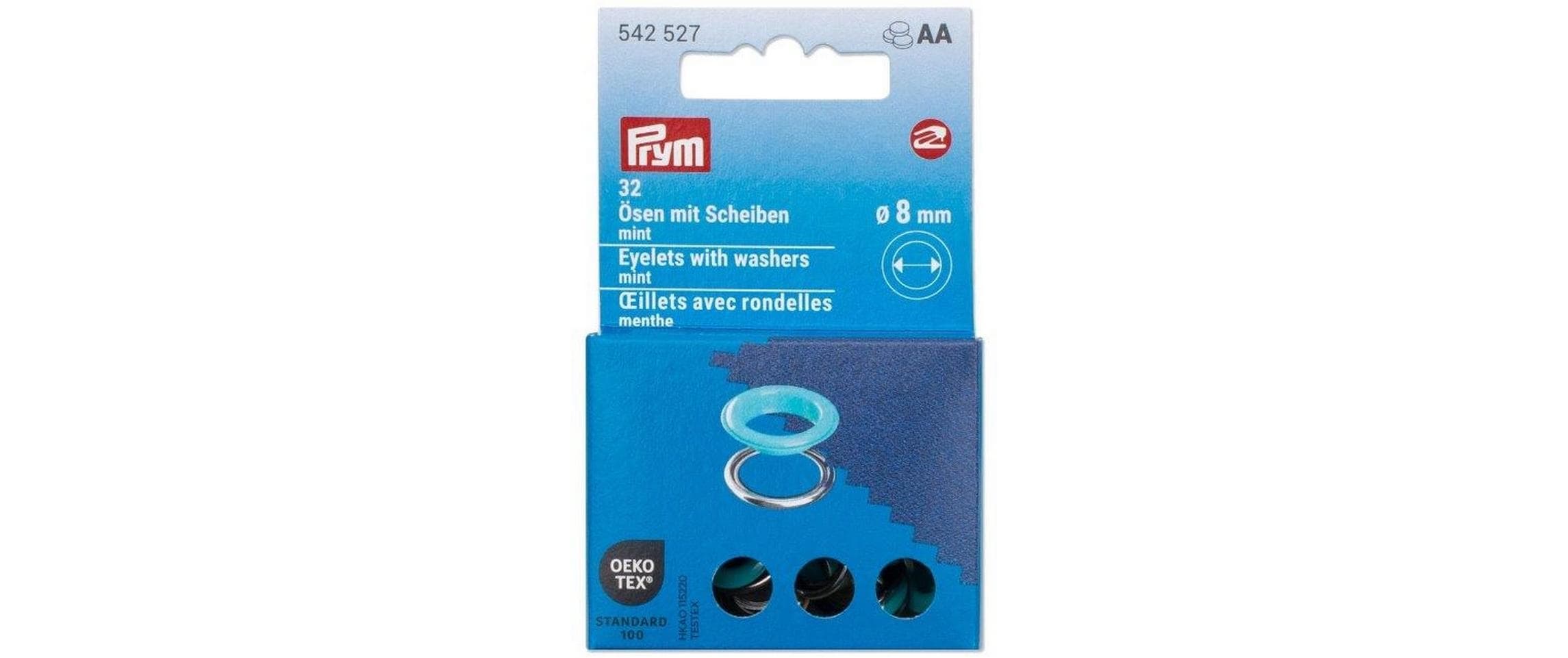 Prym Ösen mit Scheiben, mint, silber 8 mm