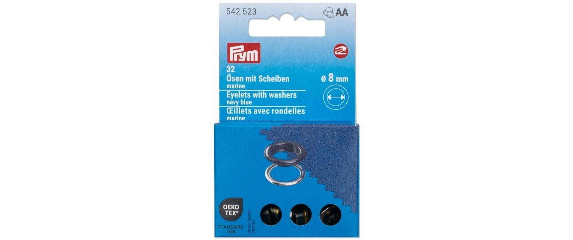 Prym Ösen mit Scheiben, marine, silber 8 mm