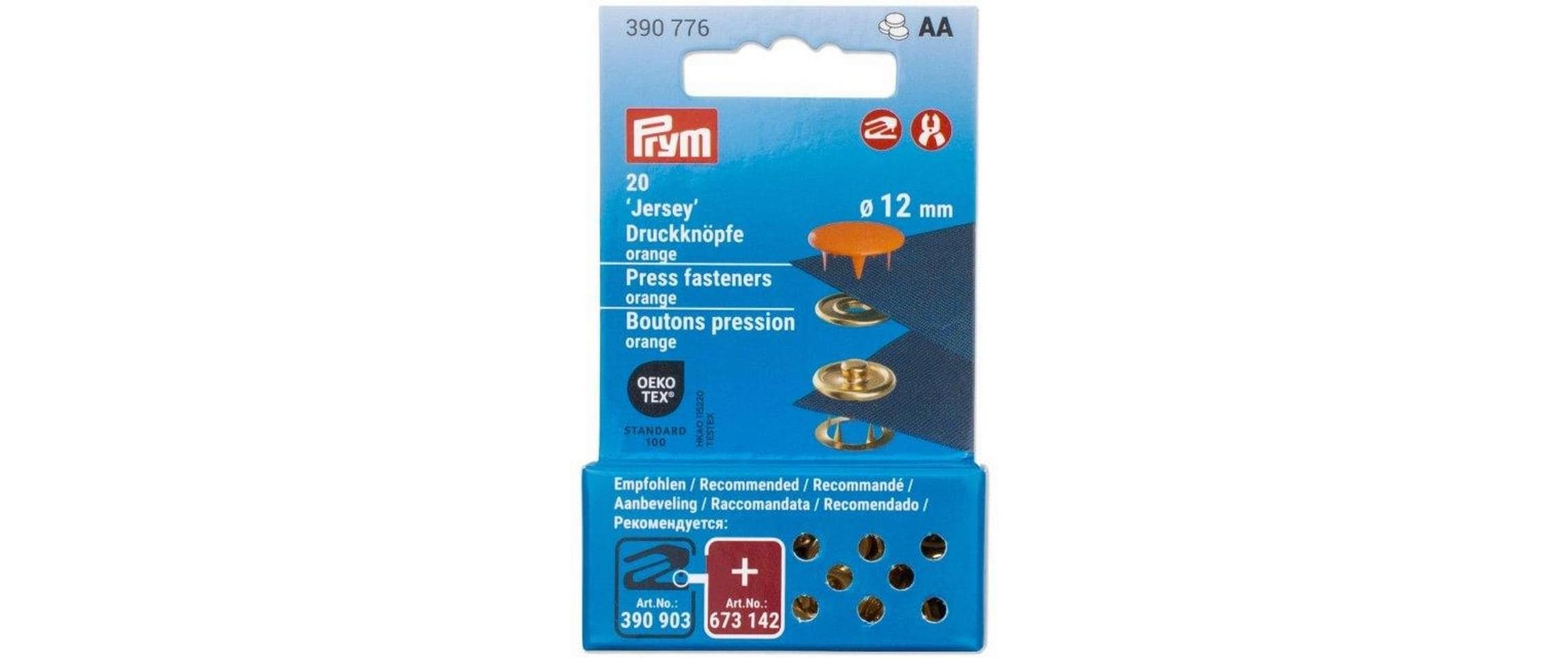 Prym Druckknöpfe Jersey, orange 12 mm