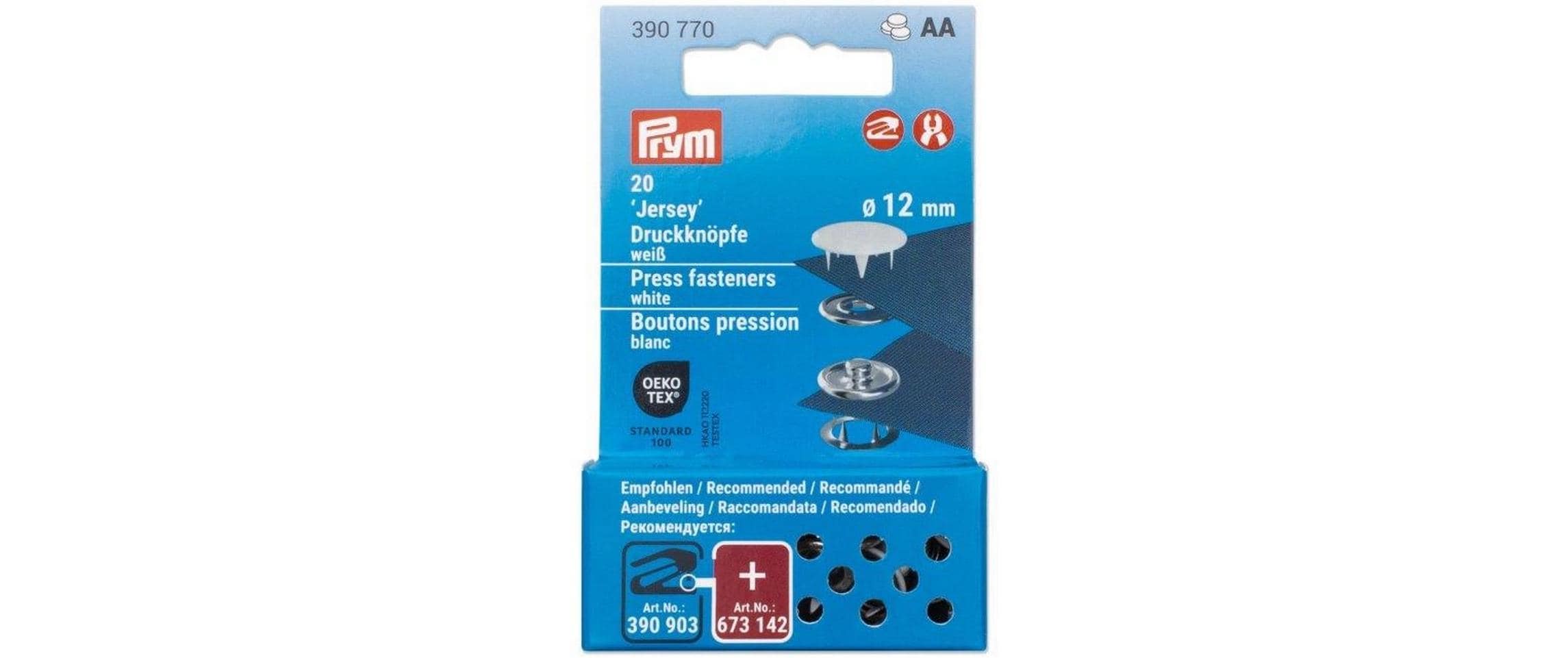Prym Druckknöpfe Jersey, weiss 12 mm