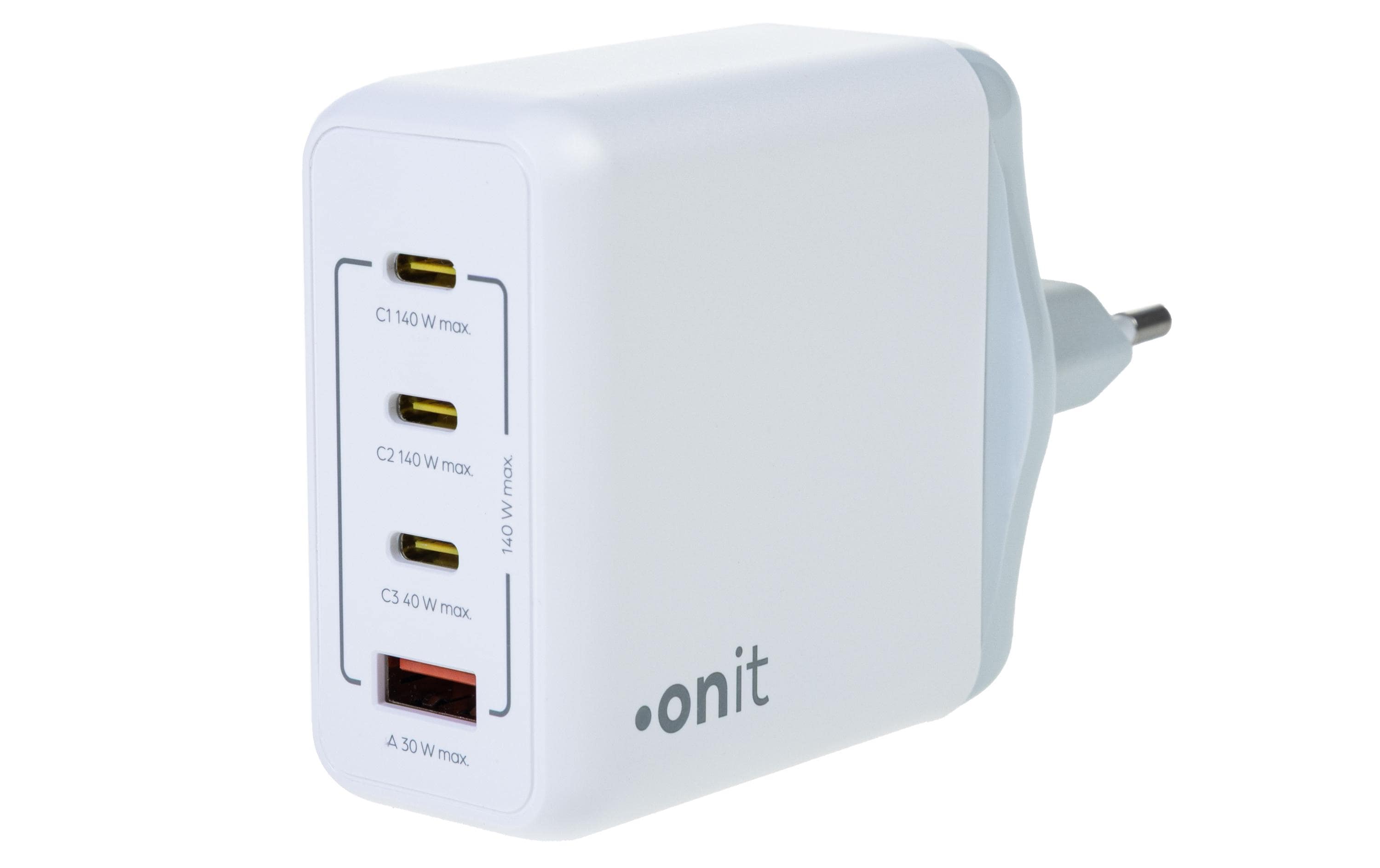 onit GaN-Wandladegerät USB CCCA 140W weiss