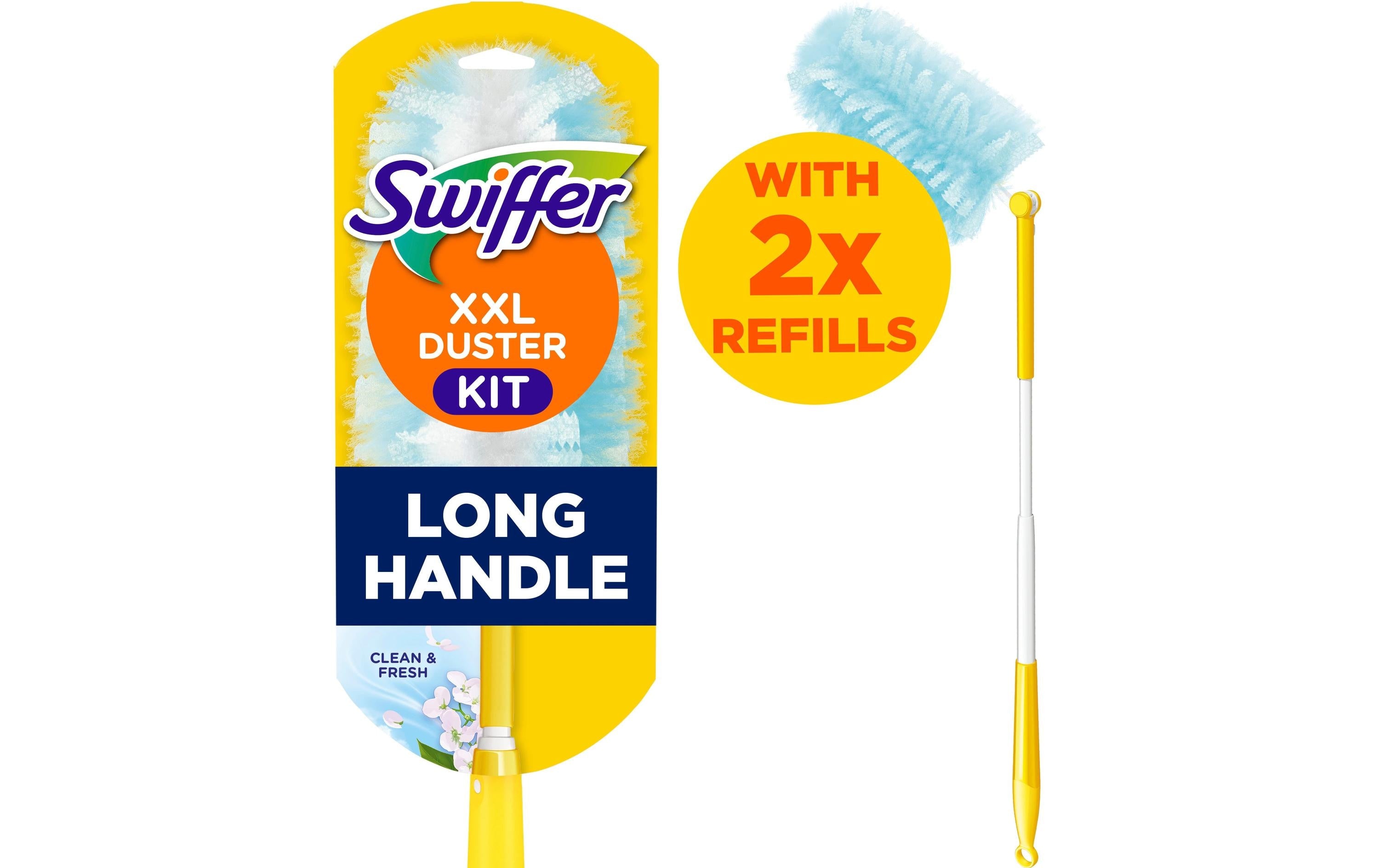 Swiffer Staubmagnet XXL Starterset mit Duft Griff + 2 Tüche, Hängevorrichtung
