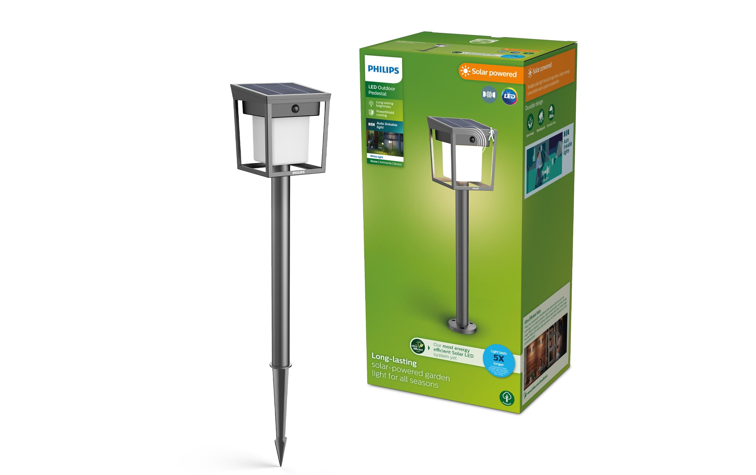 Philips Outdoor Sockelleucht Solar Blaise 3000K, 1.5W, IP44