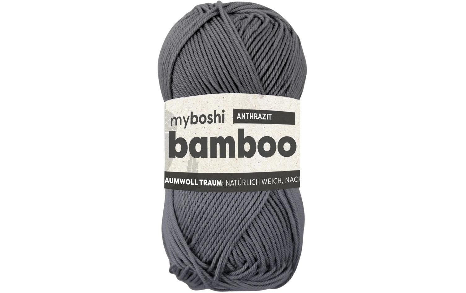 myboshi Wolle Bamboo, anthrazit 50 g, 125 m, 60% BB  40 % CO