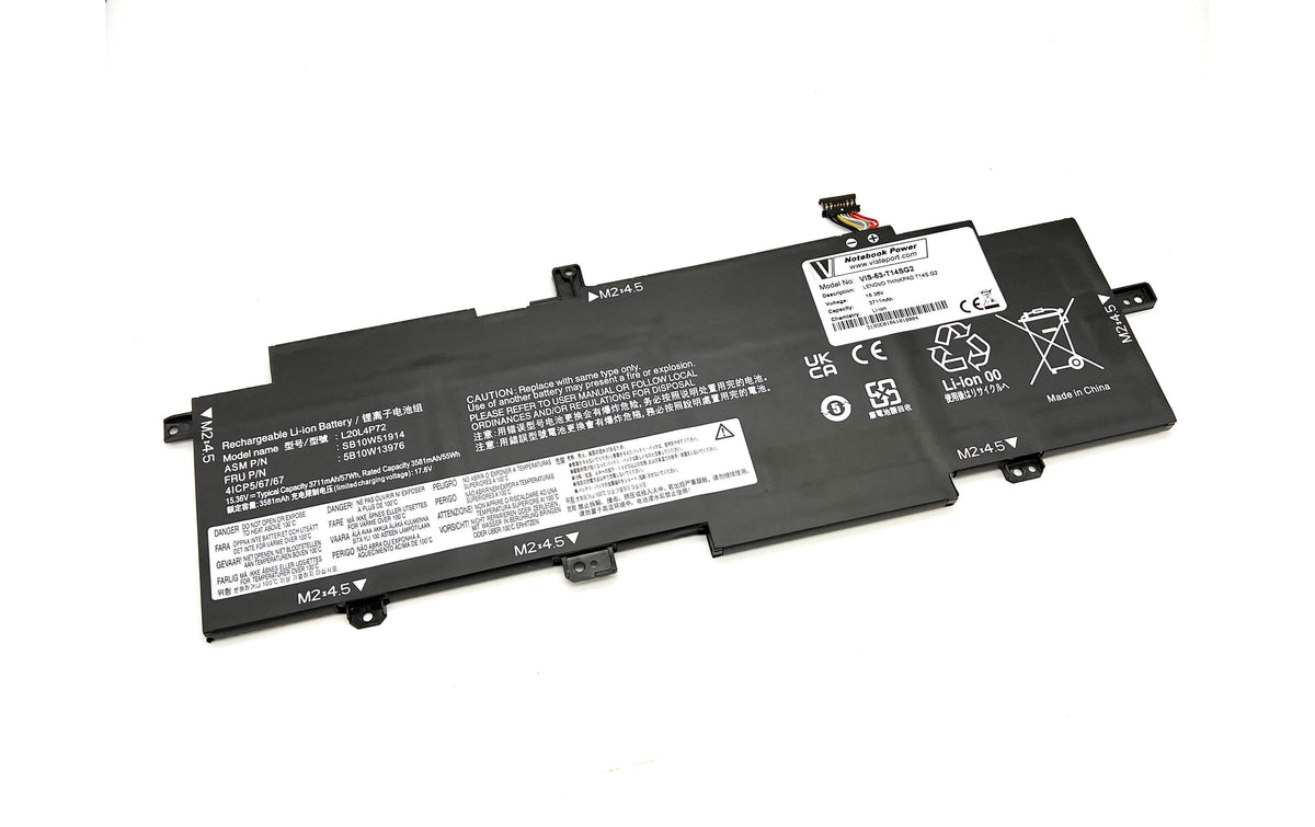 Vistaport Notebook Batteries für Lenovo 15.36V, 3711mAh, 57.3Wh, 4 Zellen