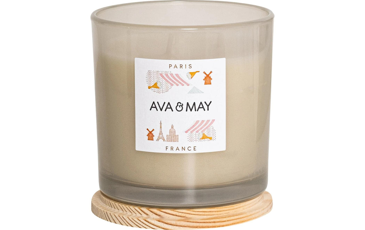 AVA & MAY Duftkerze Paris, 380 g 10.9x10.9x11.5 cm,100%Sojawachs,55h Brennd.