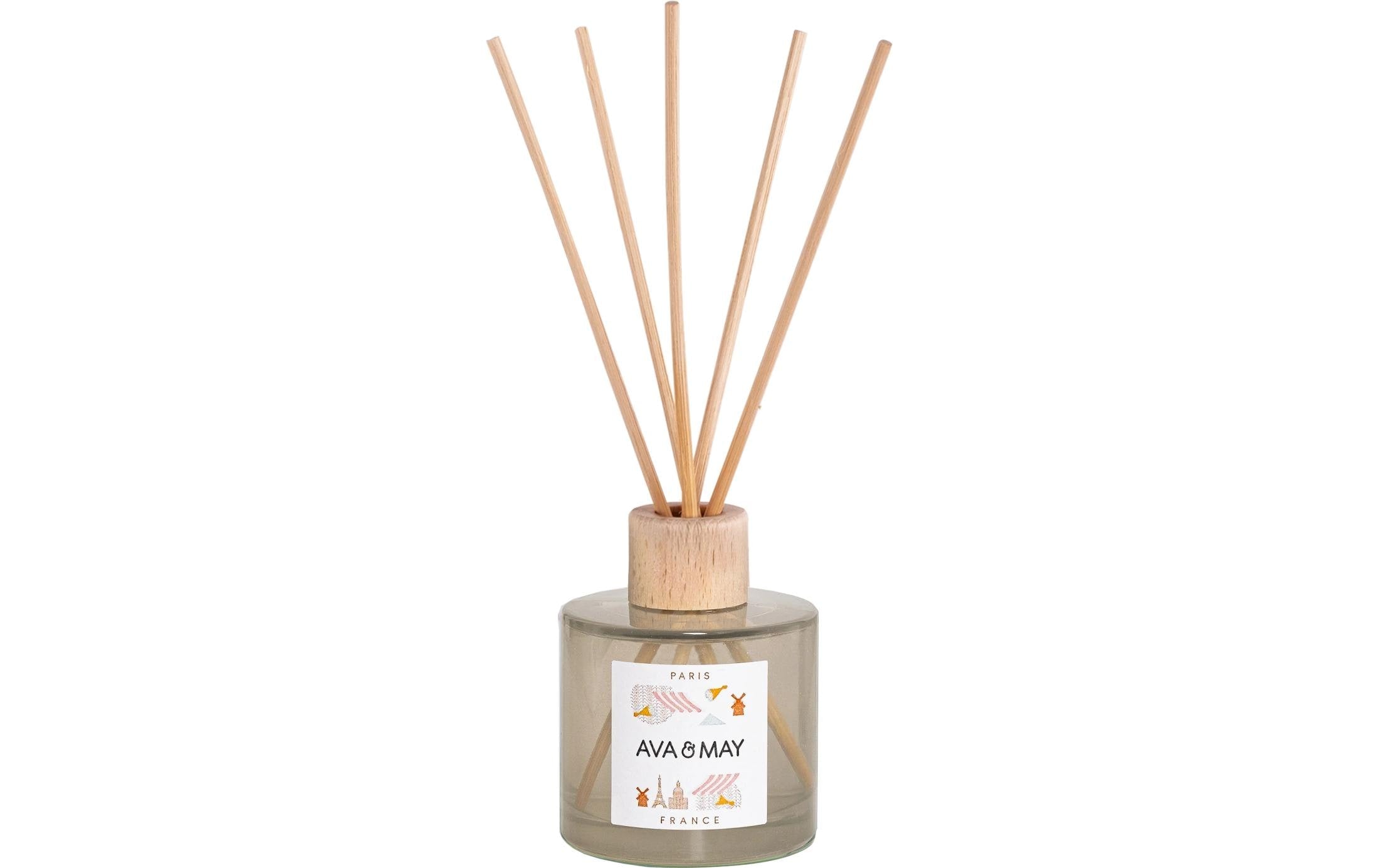 AVA & MAY Duftstäbchen Paris,100 ml 6.6x6.6x20 cm, Stäbchen aus Echtholz