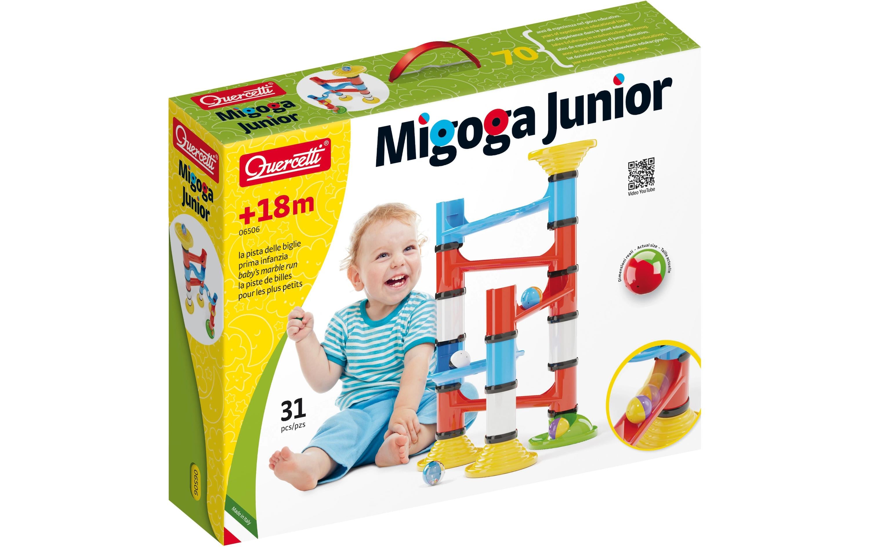 Quercetti Migoga Junior Kugelbahn 31 Teile