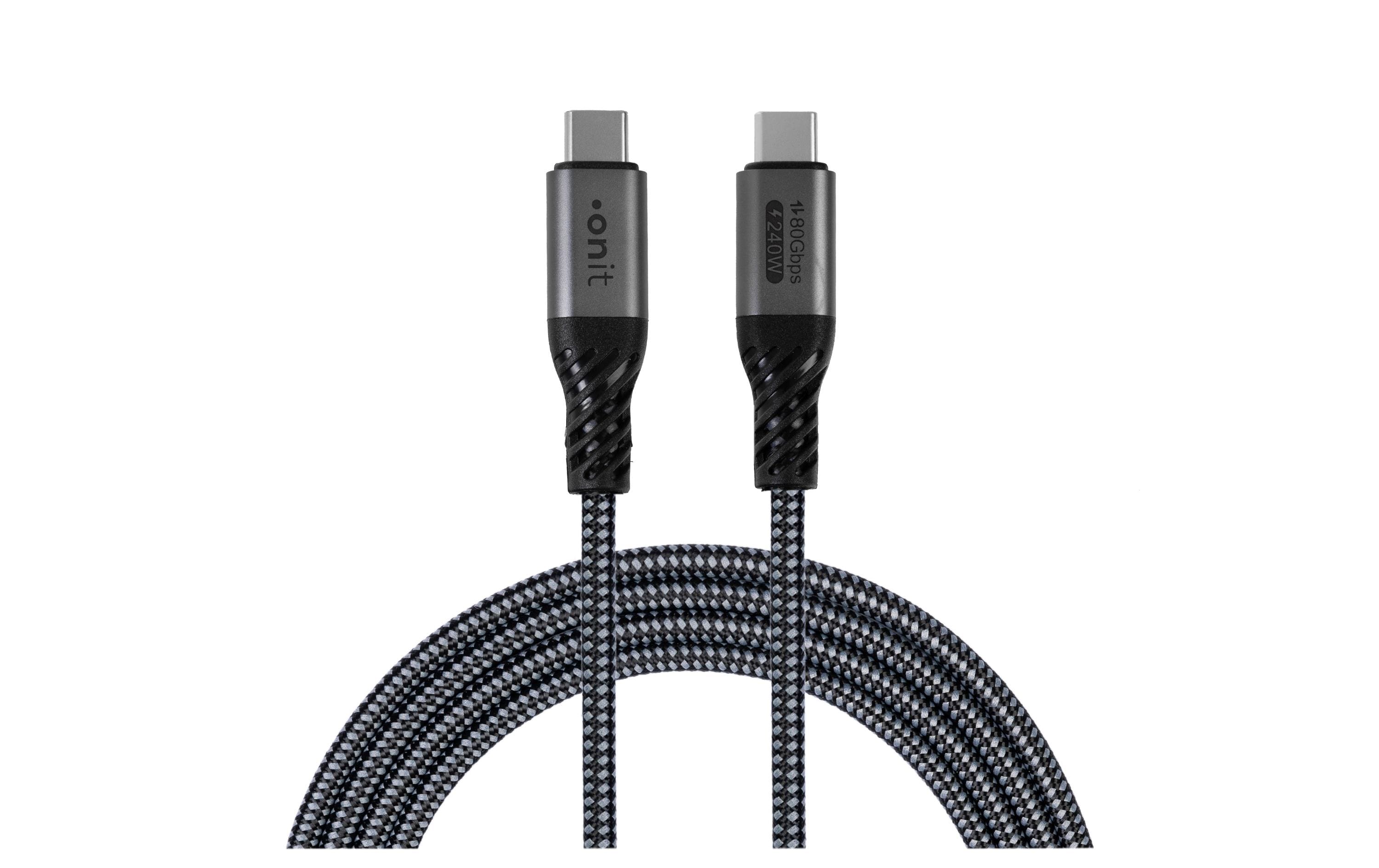 onit Premium USB4V2-Kabel C-C schwarz 0.5m USB 4.0 V2 / 240W / 80Gbps / 8K@60Hz