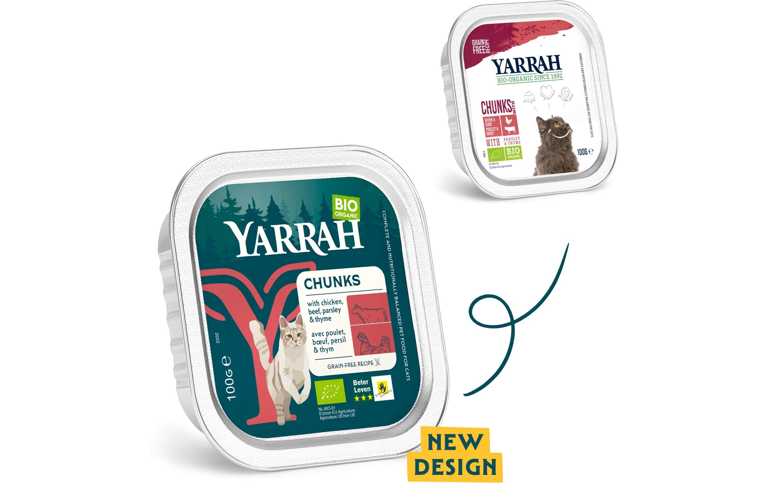 Yarrah BIO Nassfutter Rind & Huhn in Sauce, 32x100g