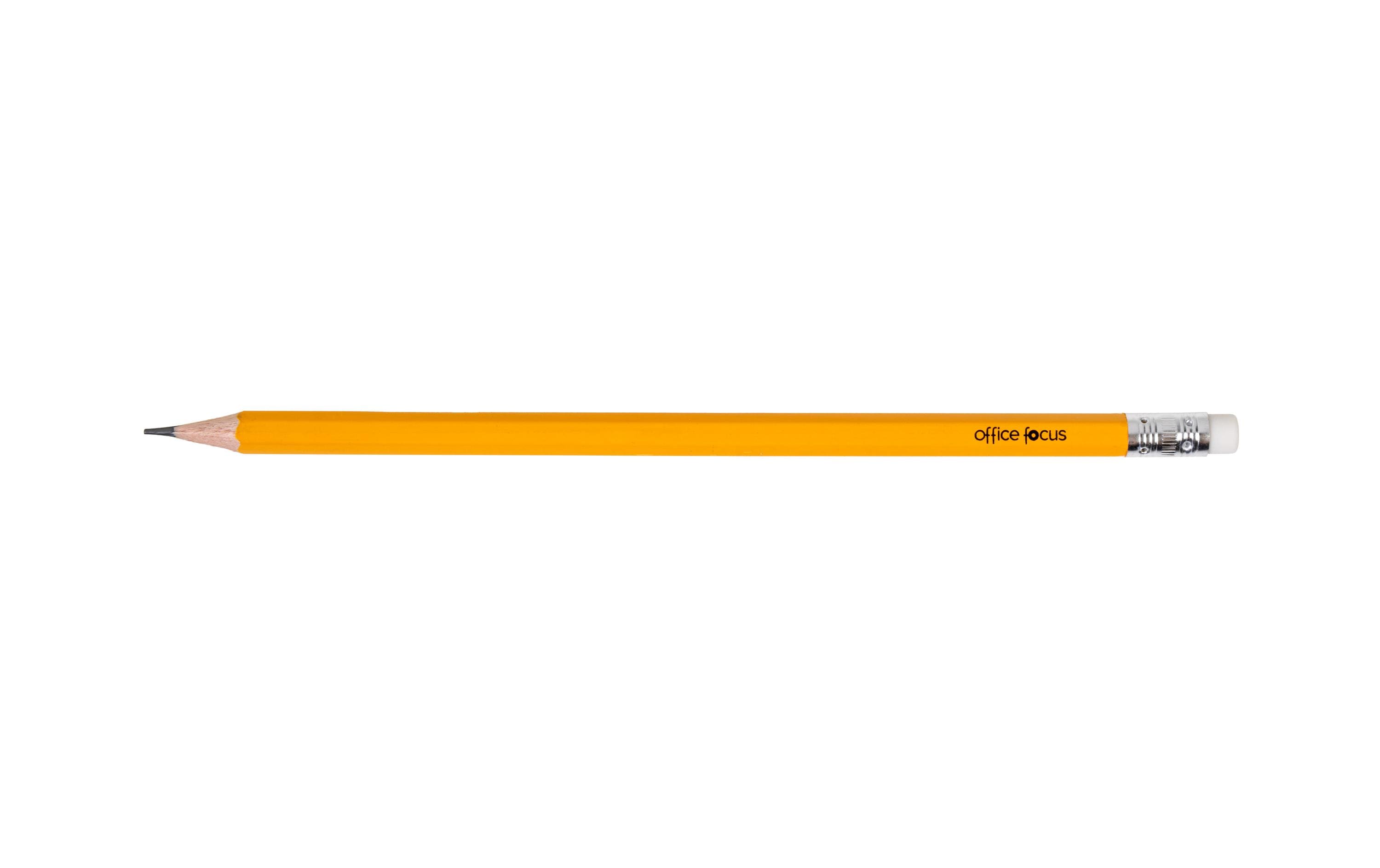 Office Focus Bleistift mit Radiergummi HB, mittel, 12 Stk, gelb
