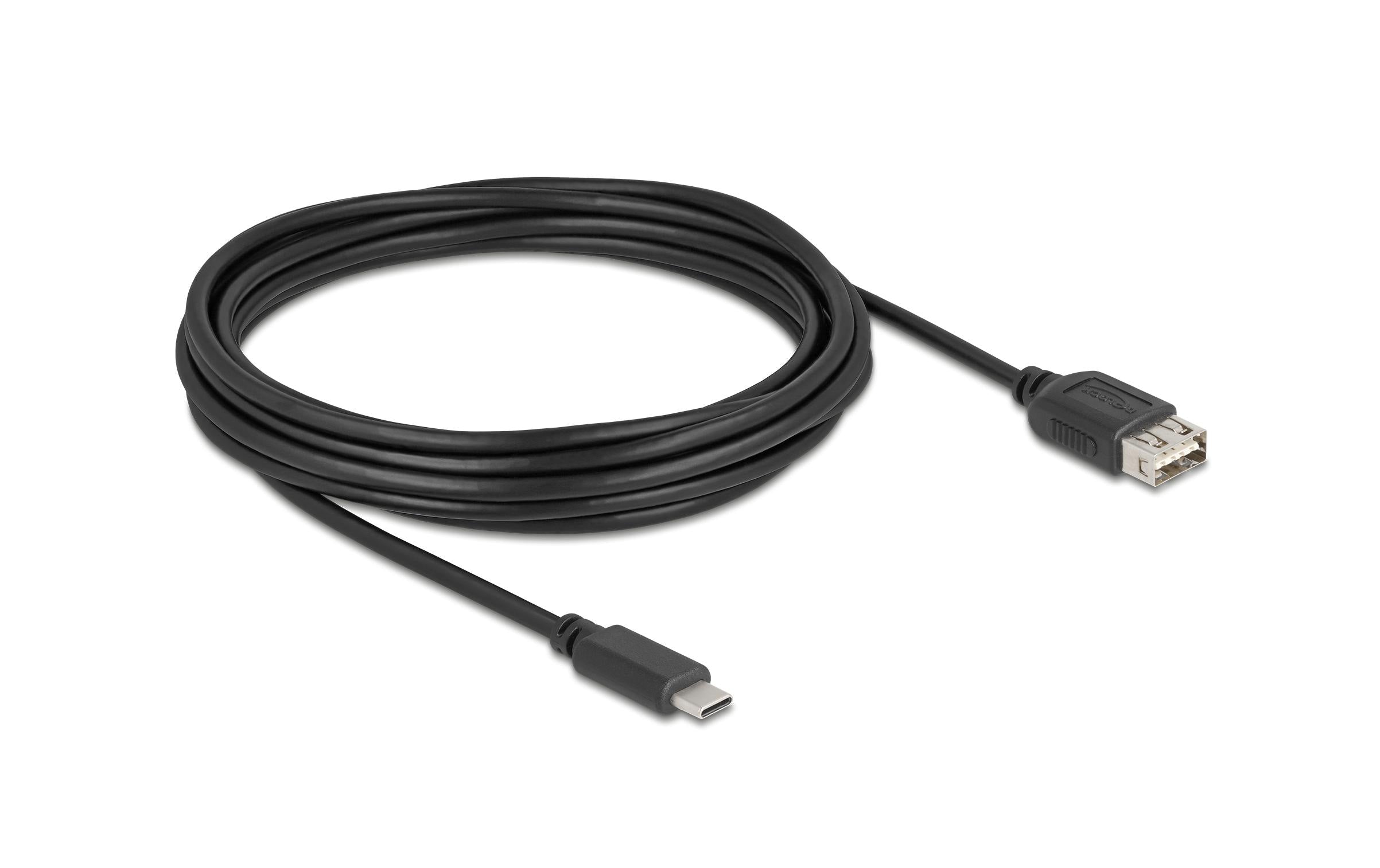 Delock USB2.0 Kabel EASY USB C-A, 5.0m EASY USB, beidseitig einsteckbar, schwarz