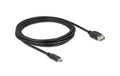 Delock USB2.0 Kabel EASY USB C-A, 3.0m EASY USB, beidseitig einsteckbar, schwarz