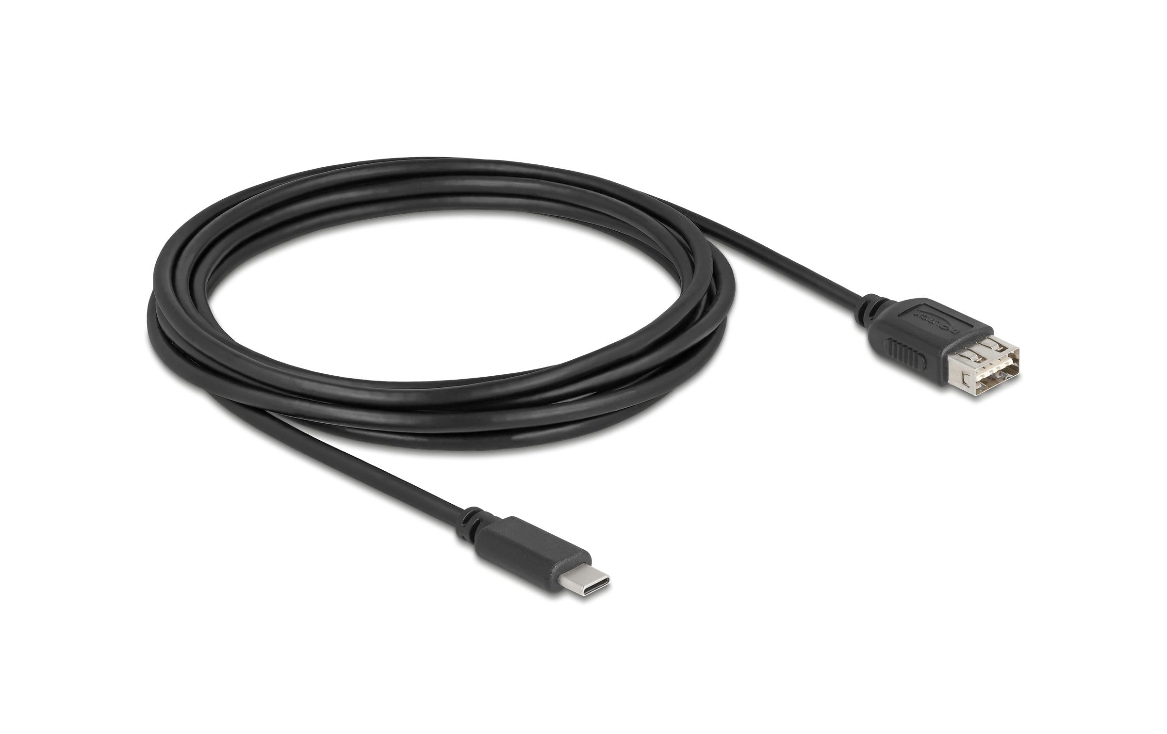 Delock USB2.0 Kabel EASY USB C-A, 3.0m EASY USB, beidseitig einsteckbar, schwarz