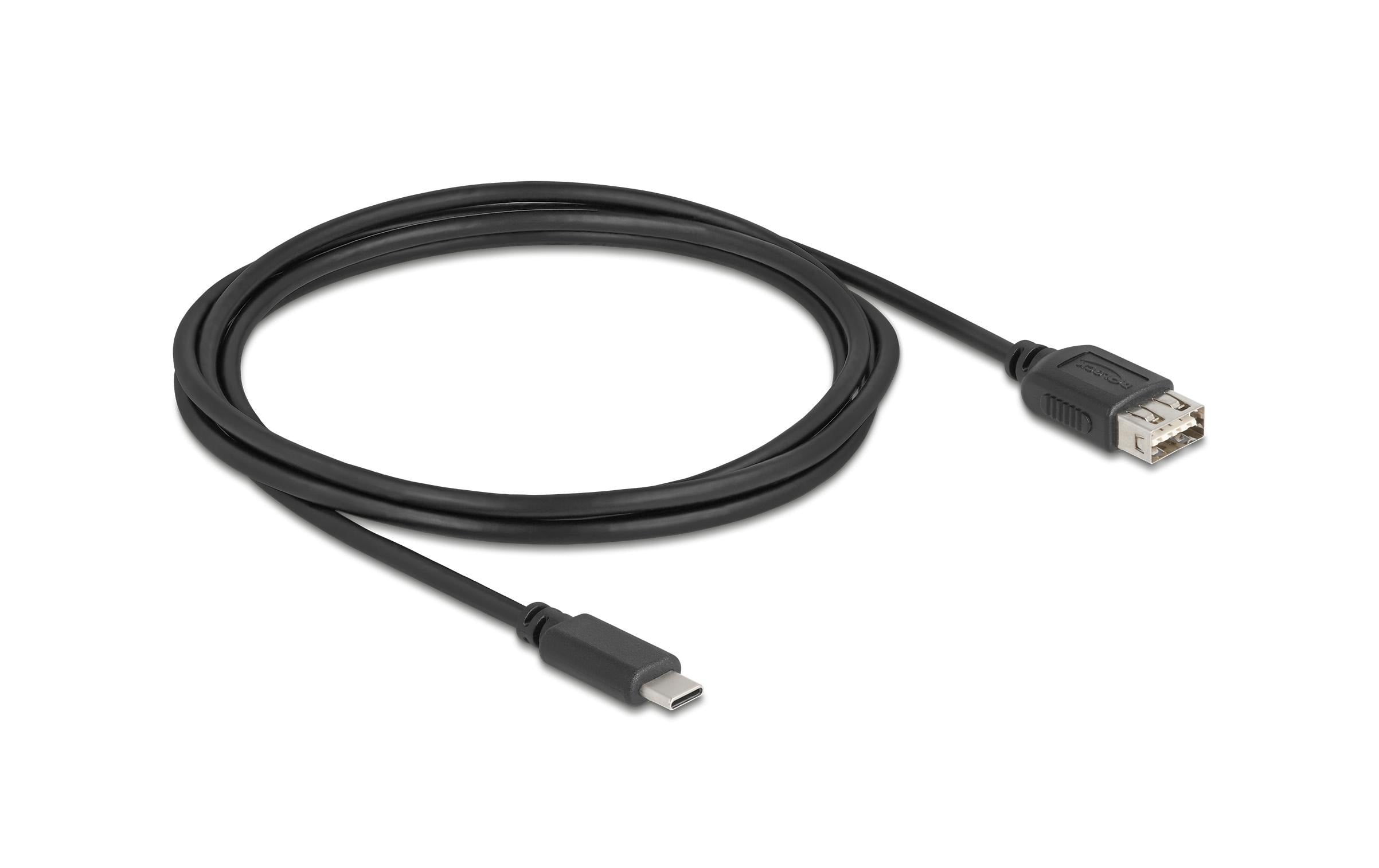 Delock USB2.0 Kabel EASY USB C-A, 2.0m EASY USB, beidseitig einsteckbar, schwarz