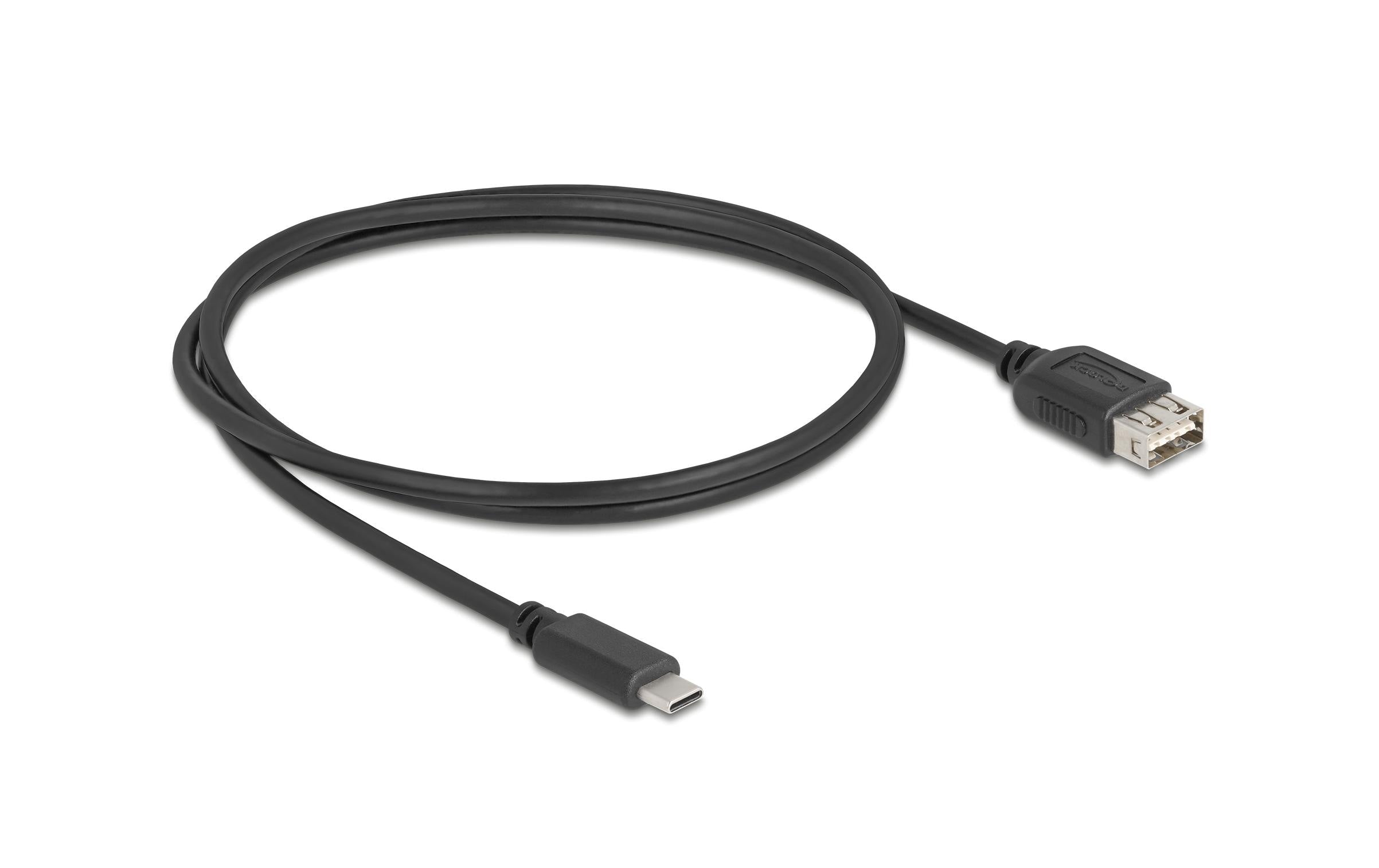 Delock USB2.0 Kabel EASY USB C-A, 1.0m EASY USB, beidseitig einsteckbar, schwarz
