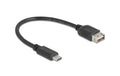 Delock USB2.0 Kabel EASY USB C-A, 0.2m EASY USB, beidseitig einsteckbar, schwarz