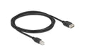 Delock USB2.0 Kabel EASY USB A-B, 2.0m USB-A Seite beidseitig einsteckbar, schwarz