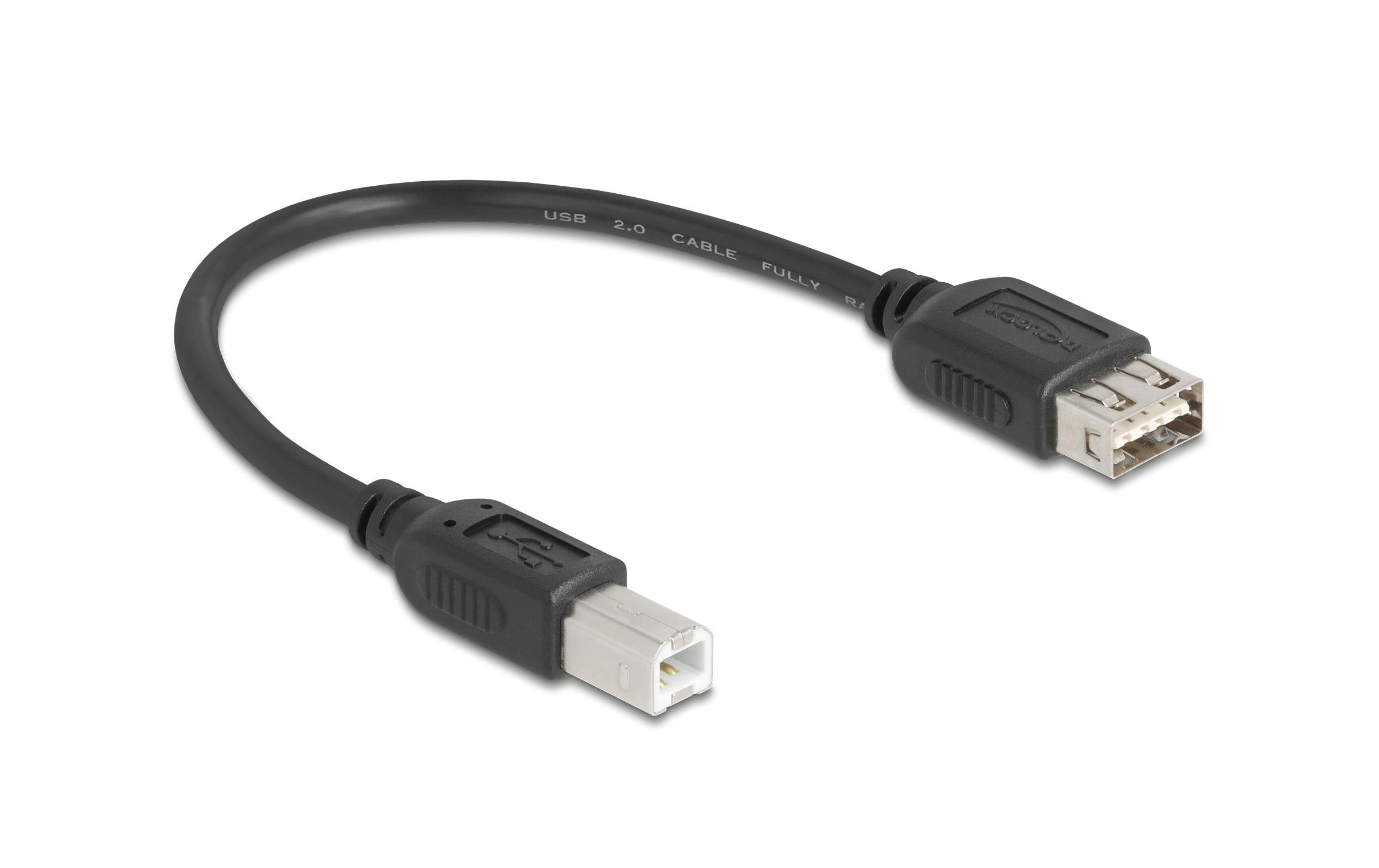 Delock USB2.0 Kabel EASY USB A-B, 0.2m USB-A Seite beidseitig einsteckbar, schwarz