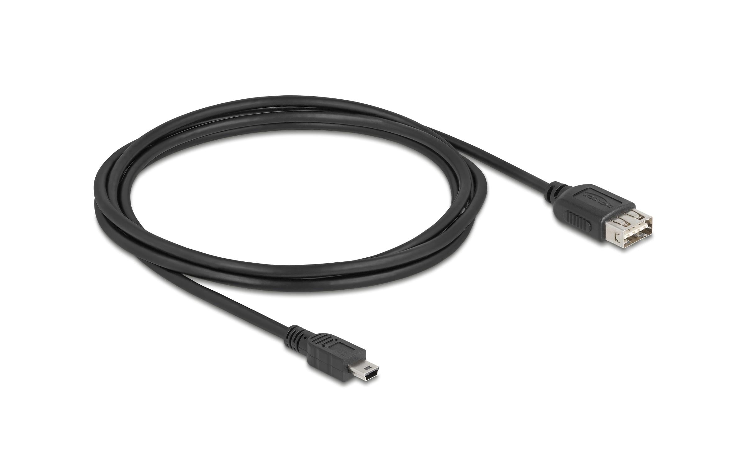 Delock USB2.0 Kabel EASY USB A-MiniB, 2.0m USB-A Seite beidseitig einsteckbar, schwarz