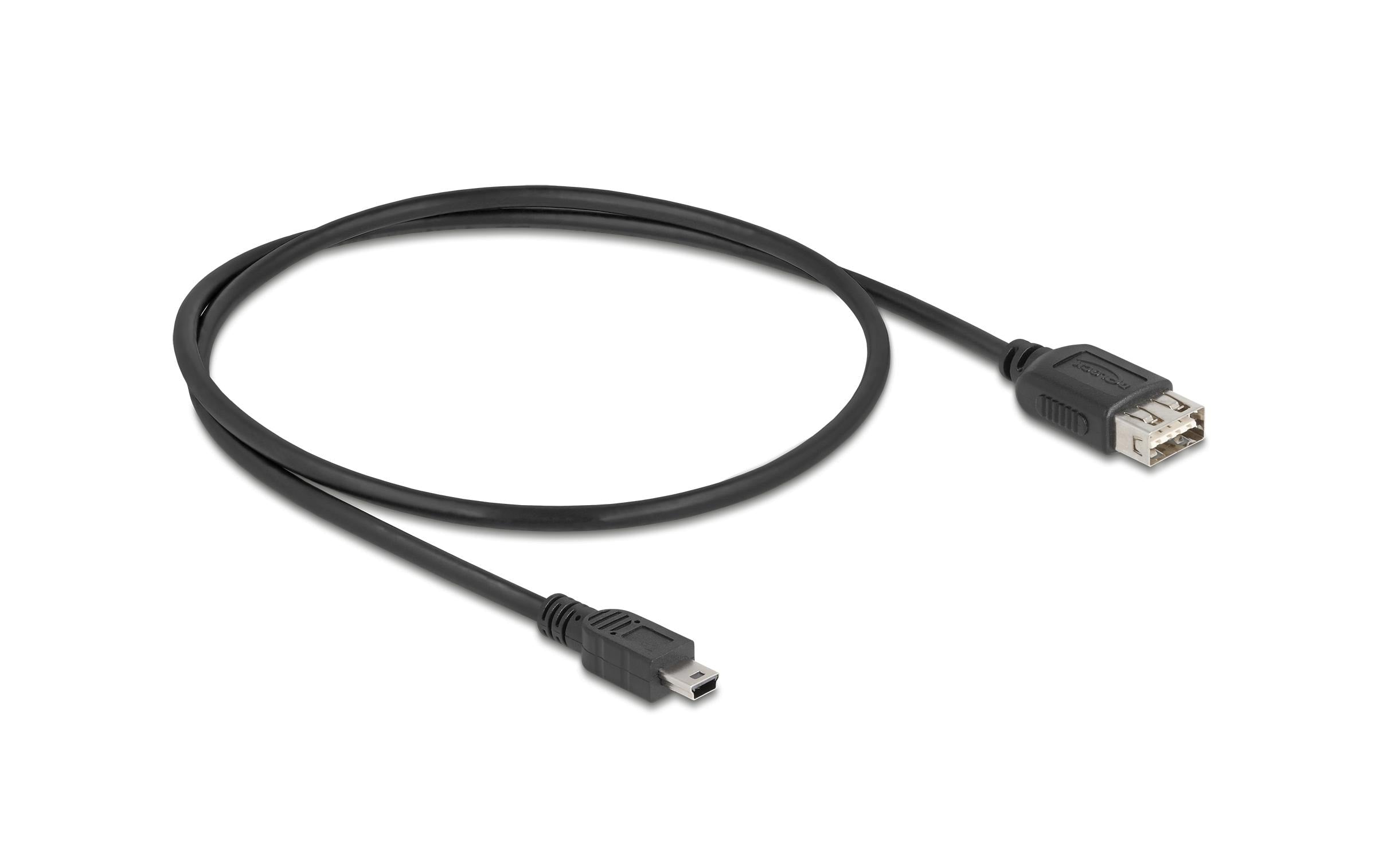 Delock USB2.0 Kabel EASY USB A-MiniB, 0.5m USB-A Seite beidseitig einsteckbar, schwarz