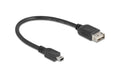 Delock USB2.0 Kabel EASY USB A-MiniB, 0.2m USB-A Seite beidseitig einsteckbar, schwarz