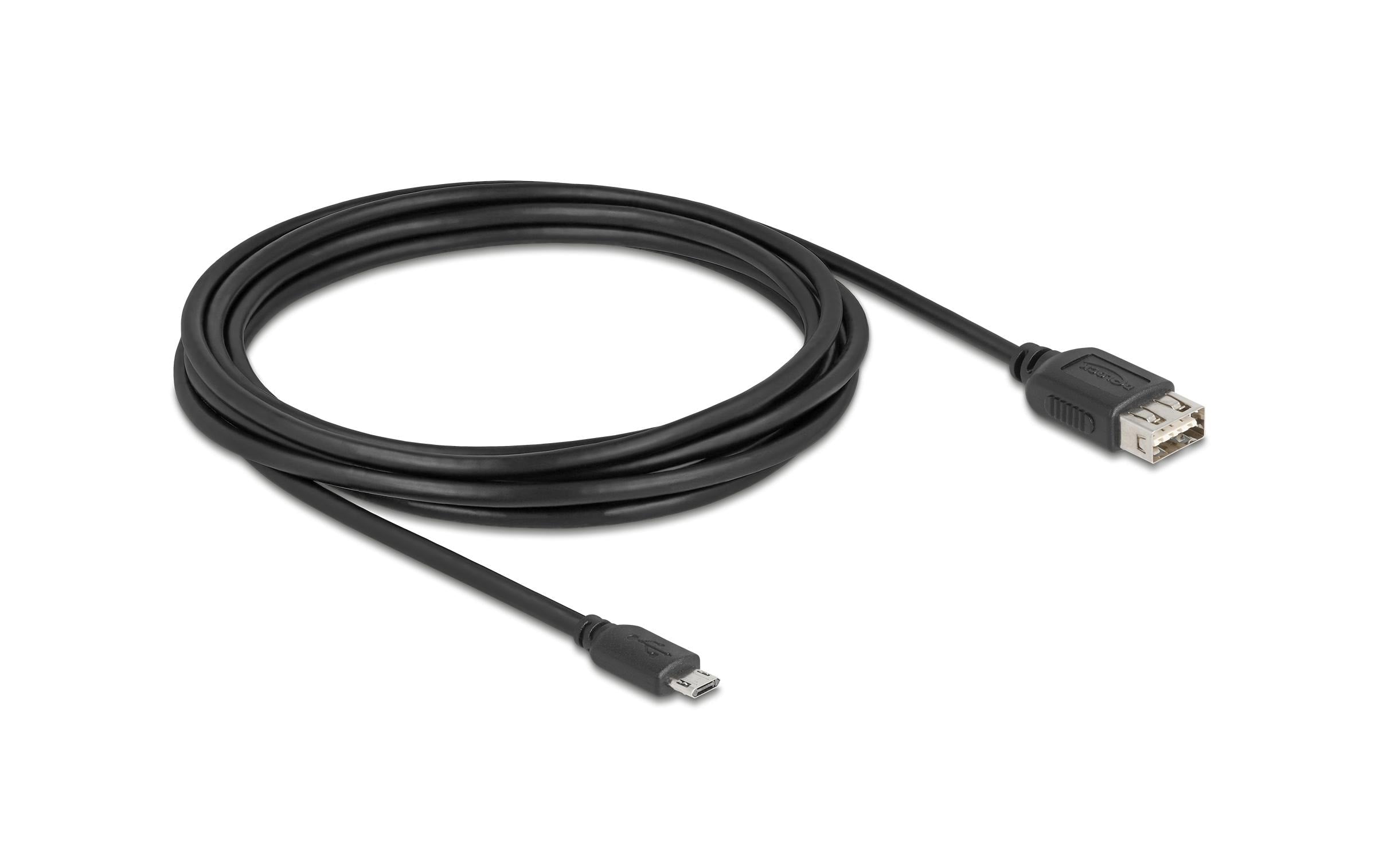 Delock USB2.0 Kabel EASY USB A-MicroB, 3.0m EASY USB, beidseitig einsteckbar, schwarz