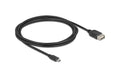 Delock USB2.0 Kabel EASY USB A-MicroB, 2.0m EASY USB, beidseitig einsteckbar, schwarz